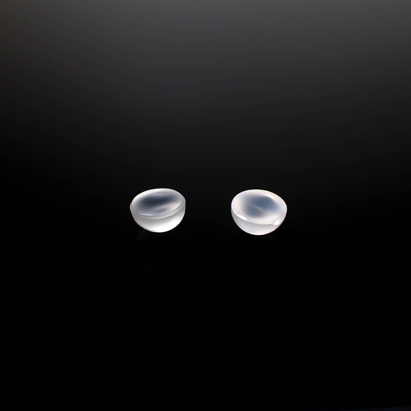 ◇ペアセット◇ムーンストーンキャッツアイ インド産 3.04ct(2pcs合計) [250430315]7.1x7.1mm前後