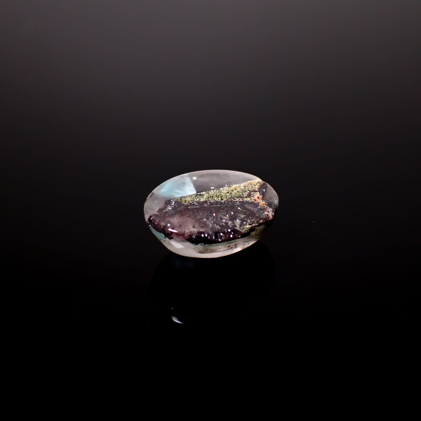 アホイトインクォーツ 南アフリカ・メッシーナ鉱山産 11.56ct [241029321]17.2x13.9mm前後