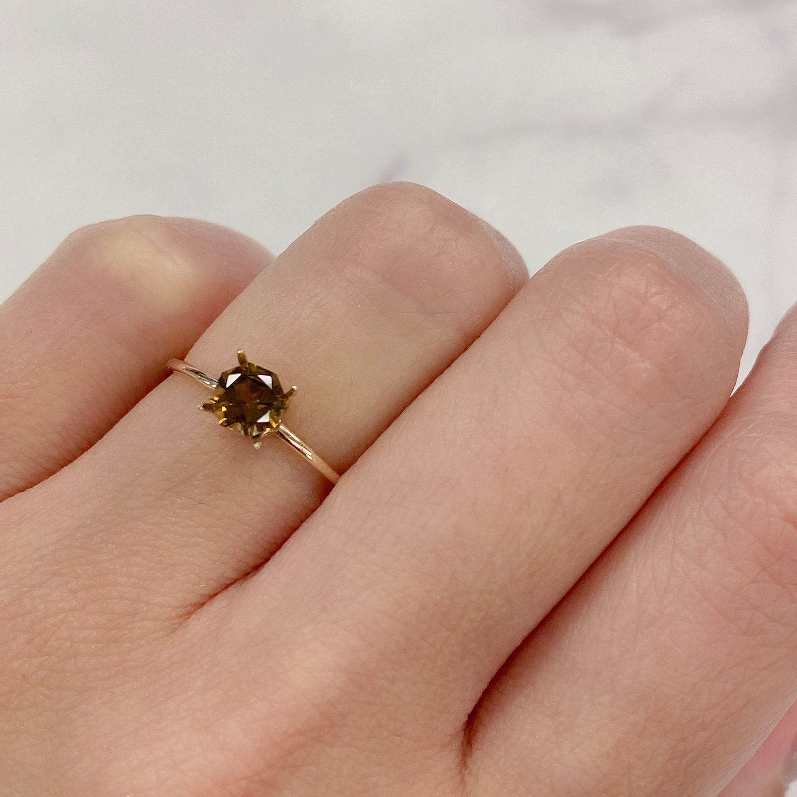 ◇オクタゴンカット◇イエロートルマリンSA(宝石名トルマリン) ブラジル産 0.53ct 識別済[21038198]5×5mm前後