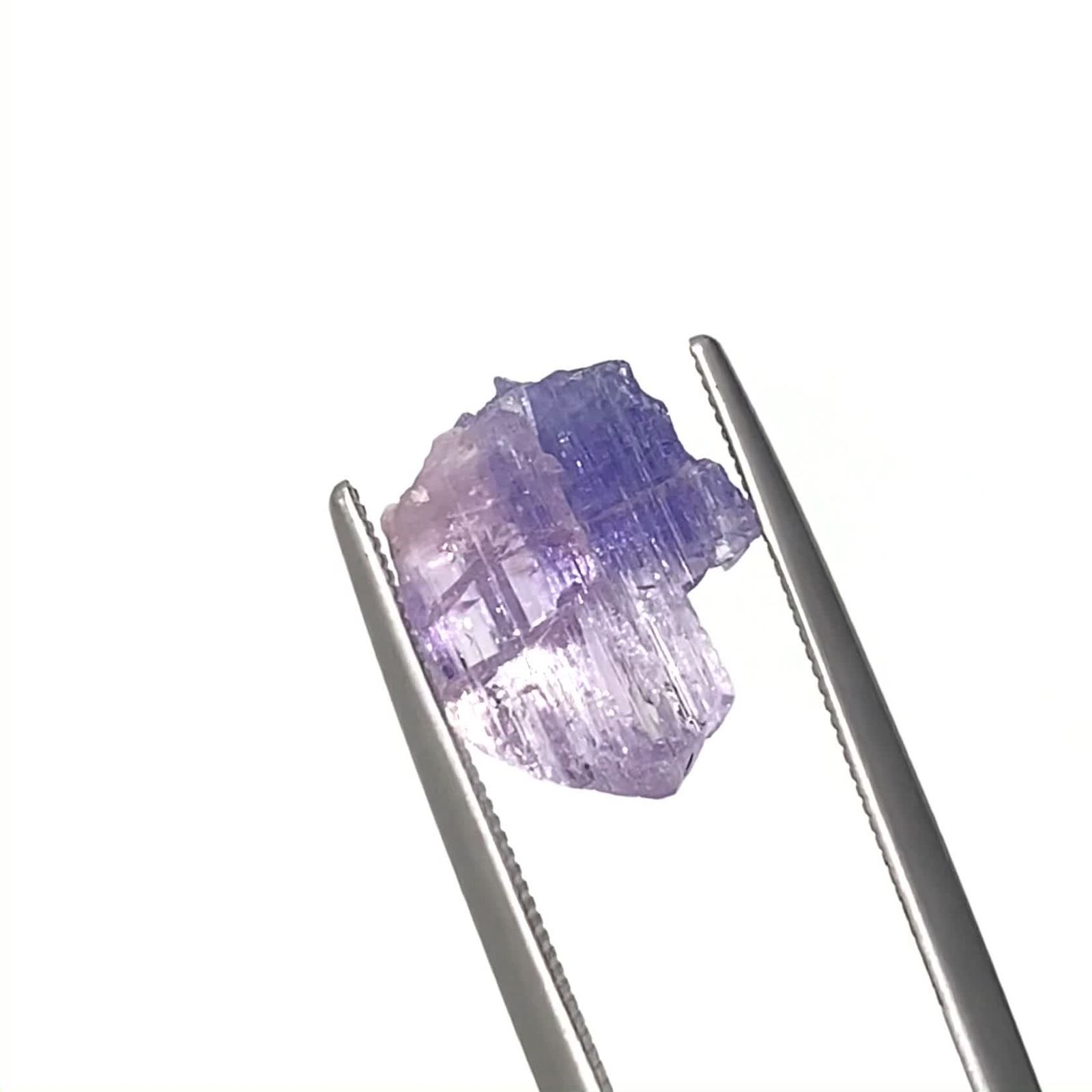 バイカラータンザナイト 原石 タンザニア産 4.24ct / 12.6x9.9mm前後