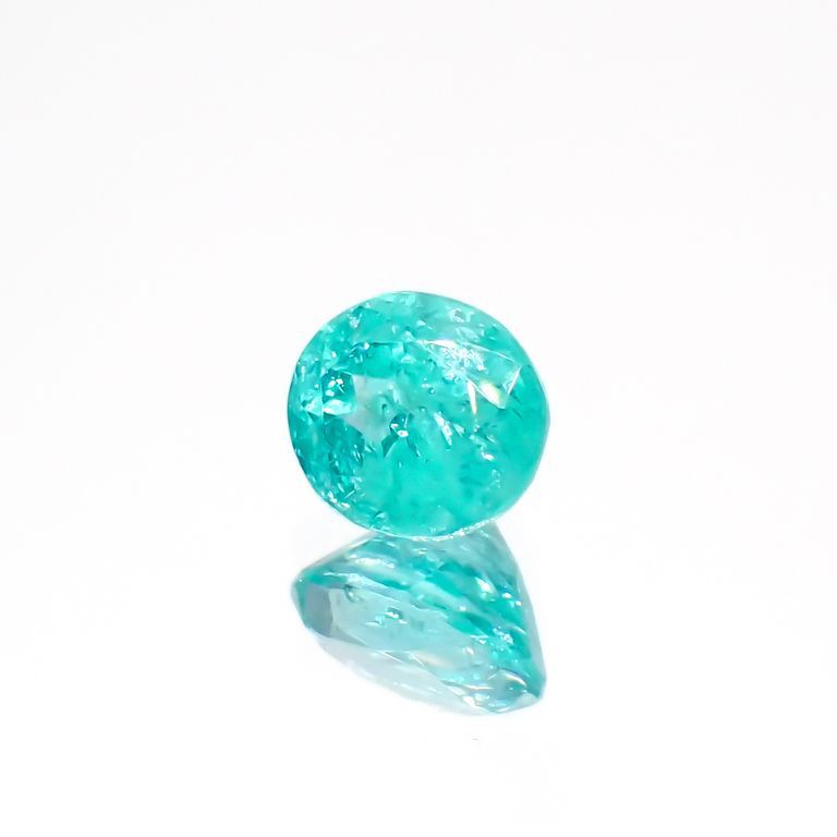 パライバトルマリン(宝石名トルマリン/別名パライバ・トルマリン)ブラジル・キントス鉱山産 0.33ct 識別済[230119872]4.5x3.8mm前後