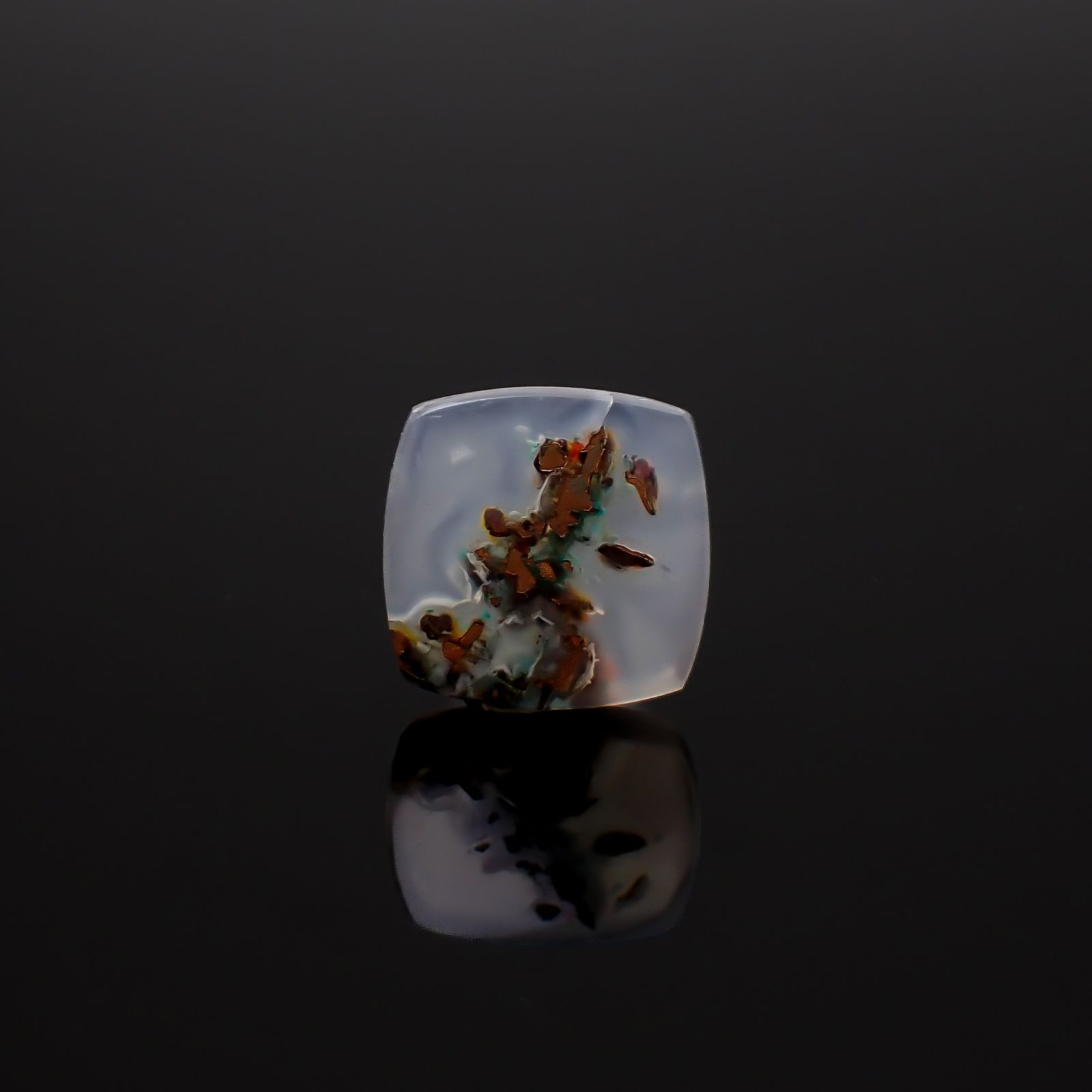 コッパークリソコラインカルセドニー インドネシア産 11.45ct / 16.4x16.3mm前後 [260932800]