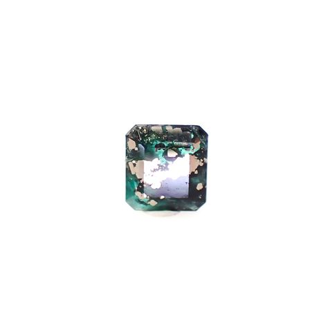 ◇リバーシブル◇パイライトインエメラルド コロンビア産 0.70ct [241229560]6.1x5.5mm前後