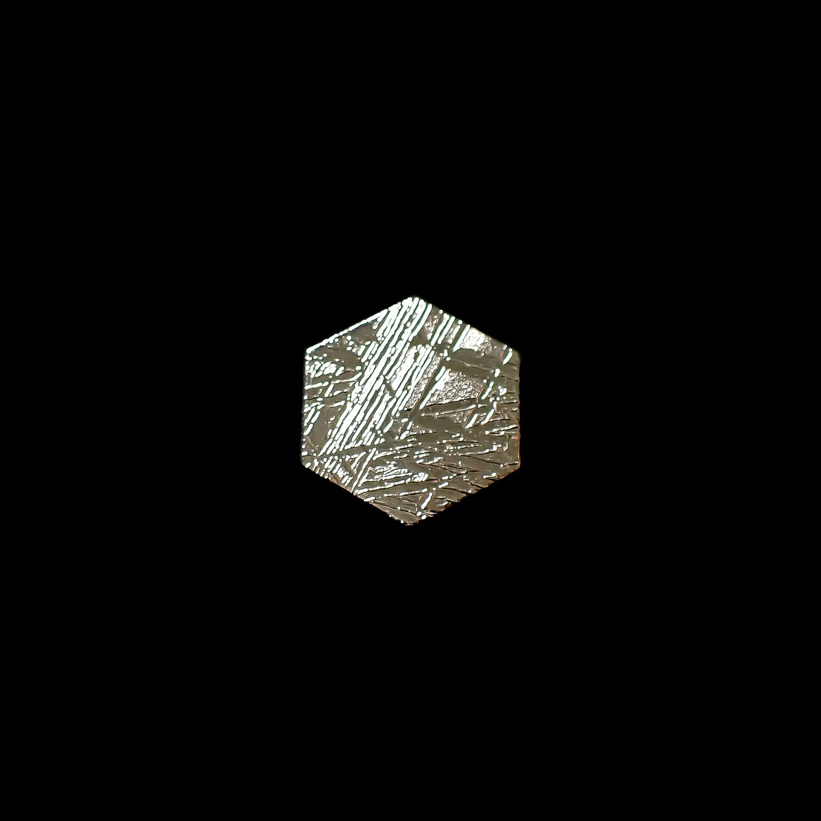 ◇ヘキサゴンカット◇アルタイ隕石 発見地：中国 1.66ct [250129811]10.1x10mm前後