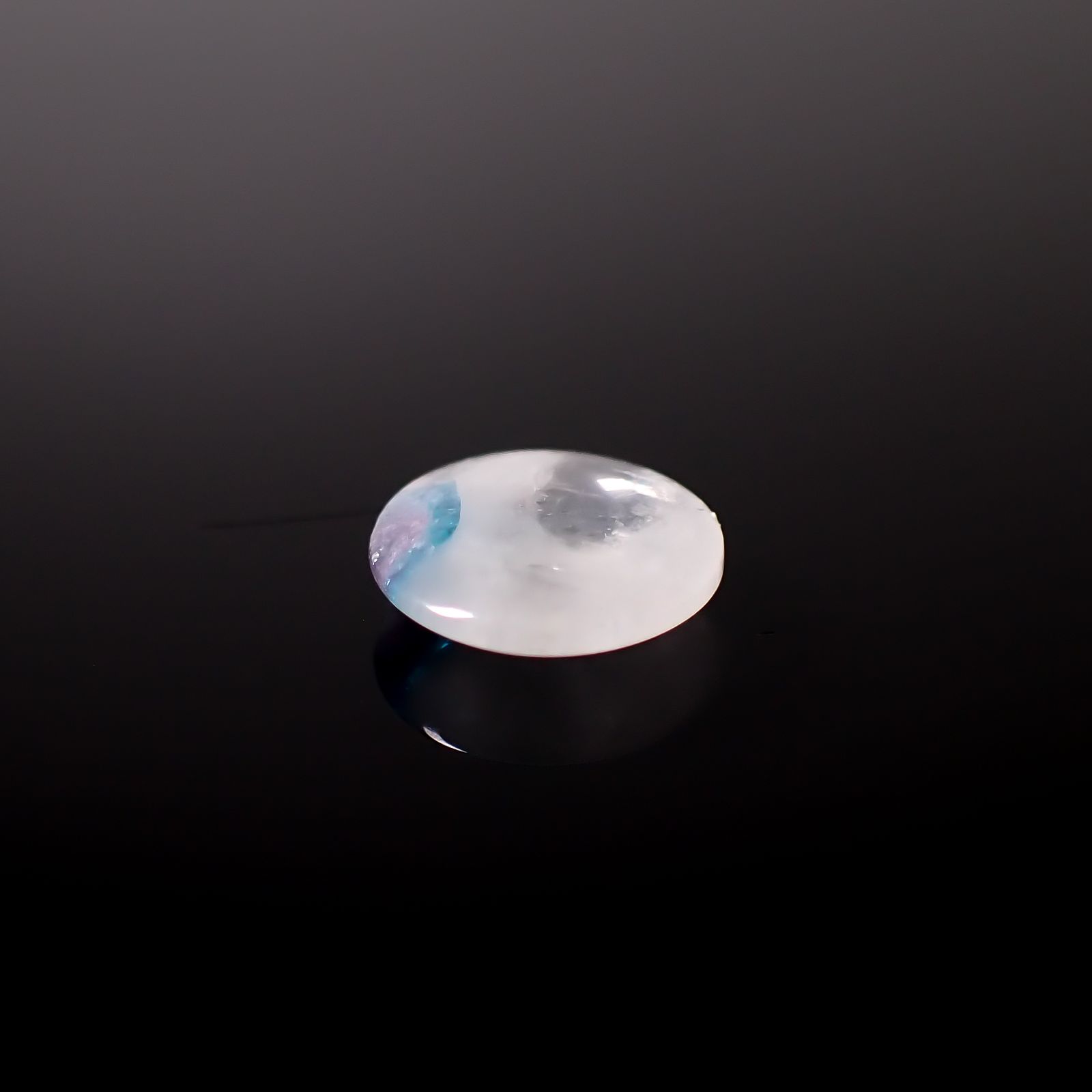 ◇リバーシブル◇パライバトルマリンインクォーツ ブラジル産 1.61ct [241129446]8.9x8.9mm前後
