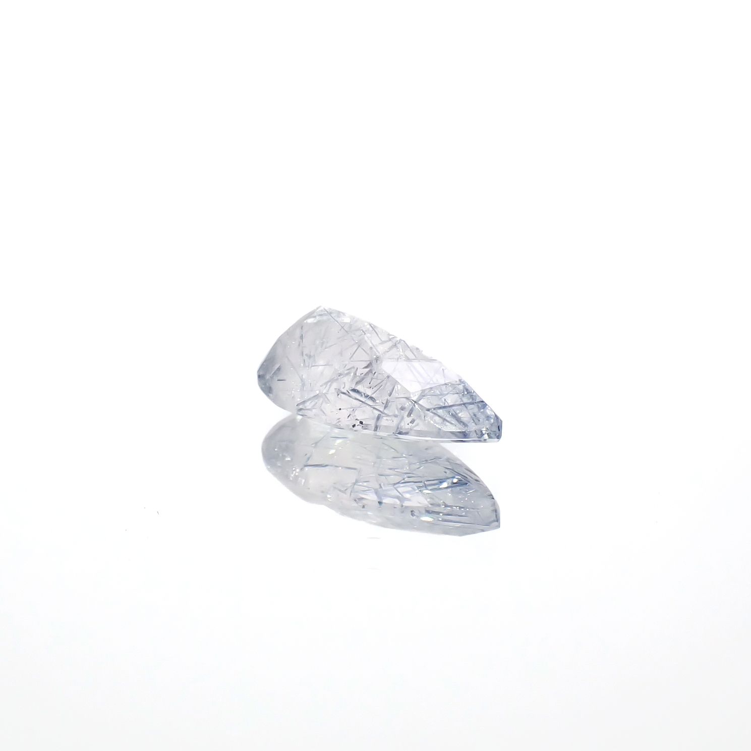 インディゴライトインクォーツ ブラジル産 2.36ct [241229603]13x6.9mm前後