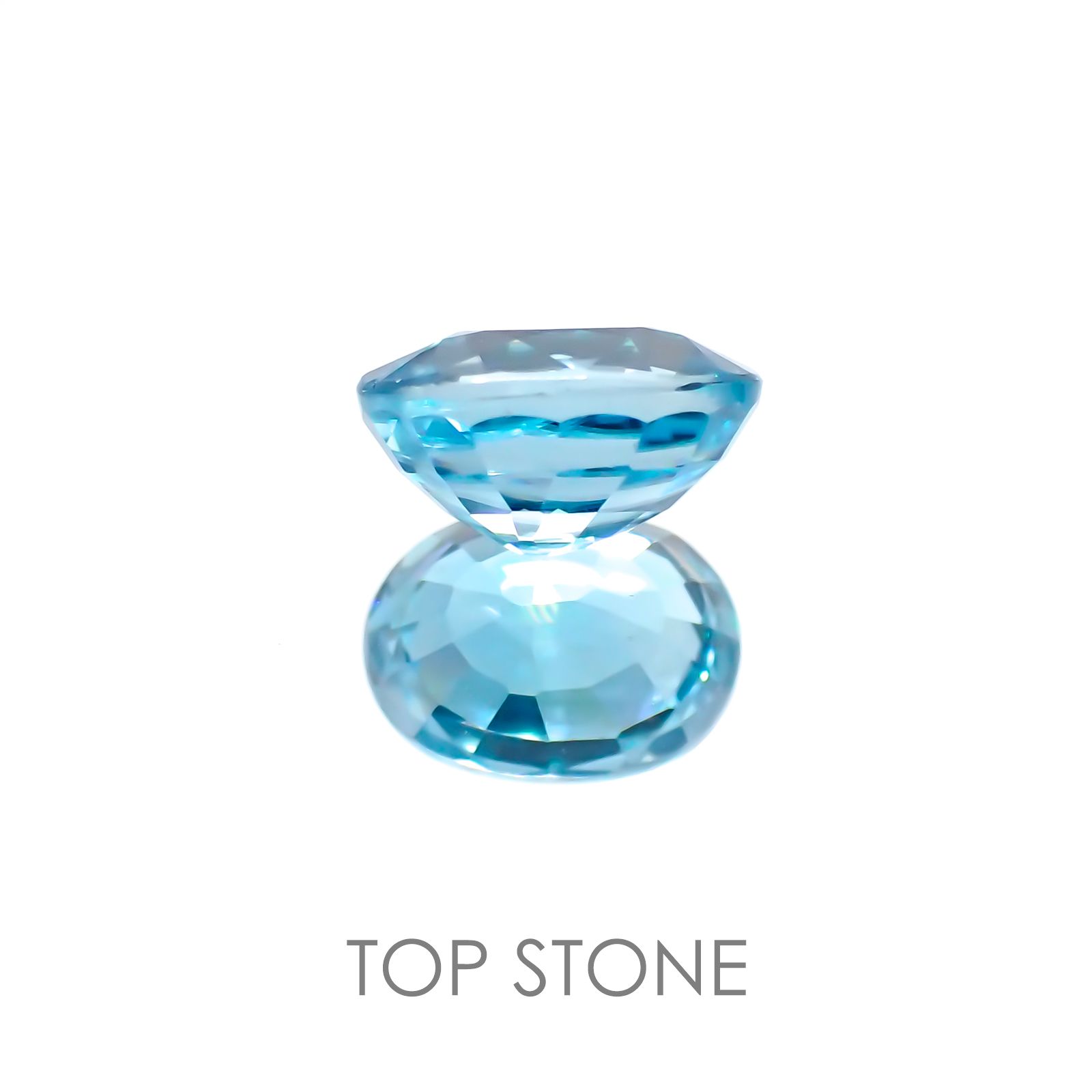 ブルージルコン(宝石名ジルコン) カンボジア産 2.29ct 識別済[20127927]7.9×5.9mm前後