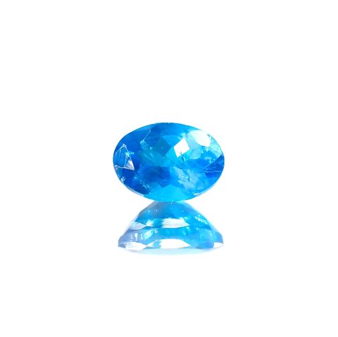 ネオンブルーアパタイト(宝石名アパタイト) マダガスカル産 識別済 0.79ct / 6.7x4.9mm前後 [260613055]