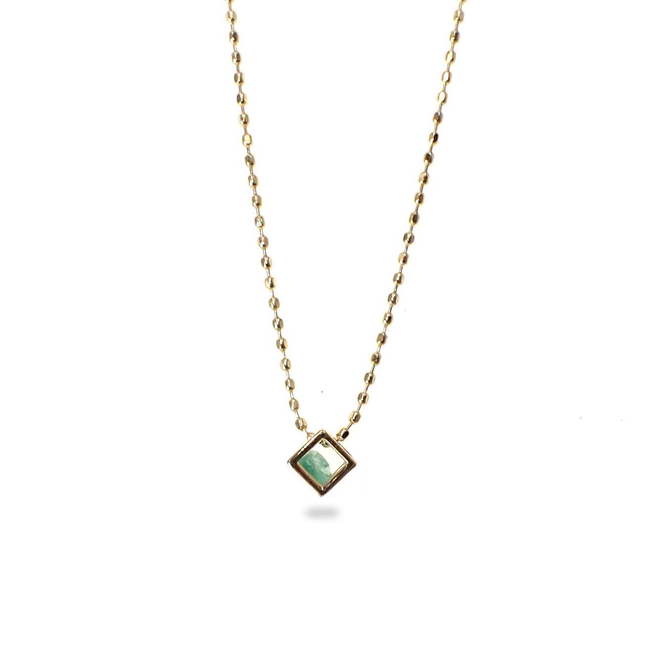 ◇K18 Reinette（レネット）◇エメラルド | キューブボックスデザイン [チャーム/ペンダントトップ※チェーン別売り]