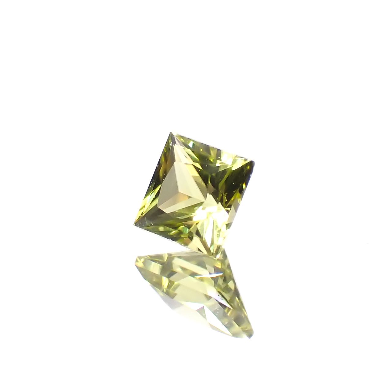 ◇プリンセスカット◇カナリートルマリン ザンビア・カナリー鉱山産 0.14ct[230823151]2.9x2.9mm前後