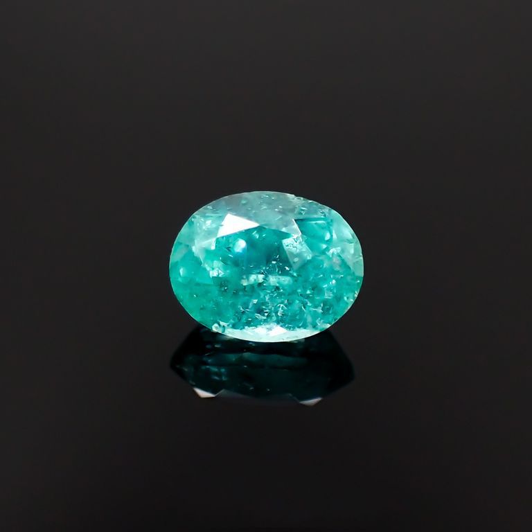 パライバトルマリン(宝石名トルマリン/別名パライバ・トルマリン)ブラジル・キントス鉱山産 0.362ct ソ付(宝貴協)[221018743]4.8x3.8mm前後