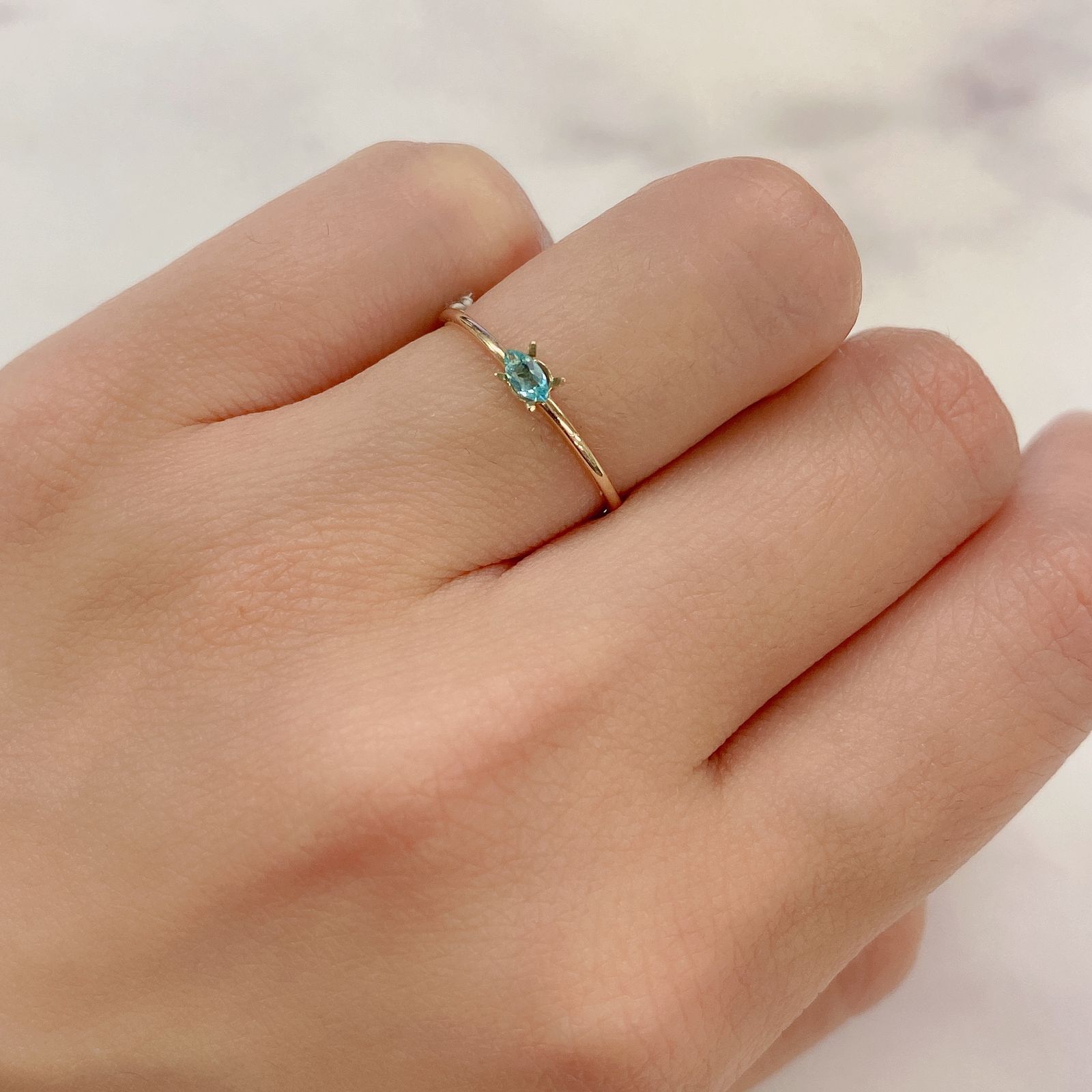 パライバトルマリン(宝石名トルマリン/別名パライバ・トルマリン) ブラジル・パライバ州バターリャ鉱山産 0.063ct 識別済[20095309]4×2mm前後