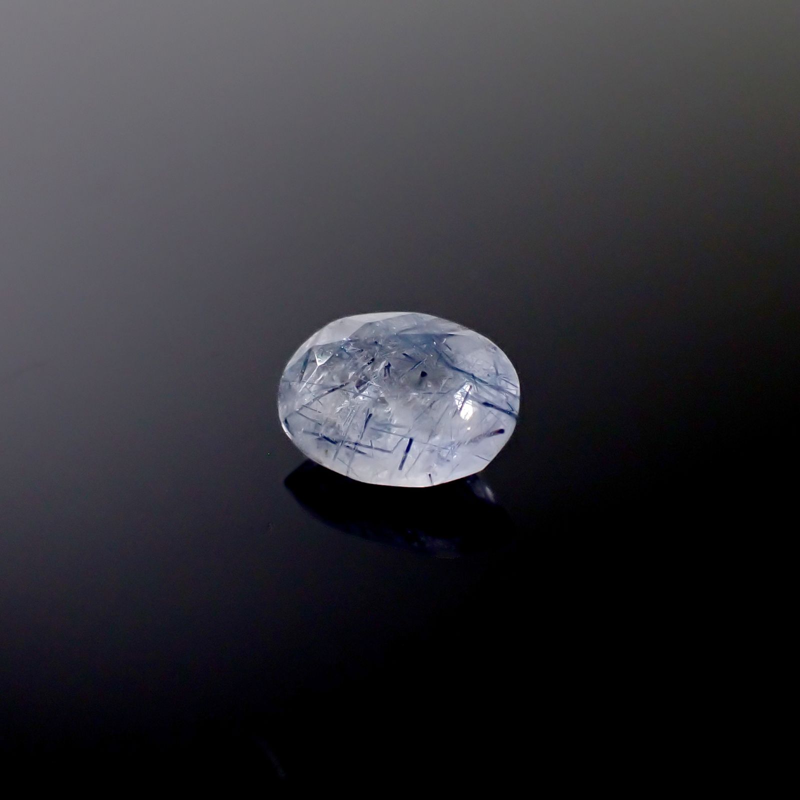 インディゴライトインクォーツ ブラジル産 3.14ct [241229601]11.6x8.7mm前後