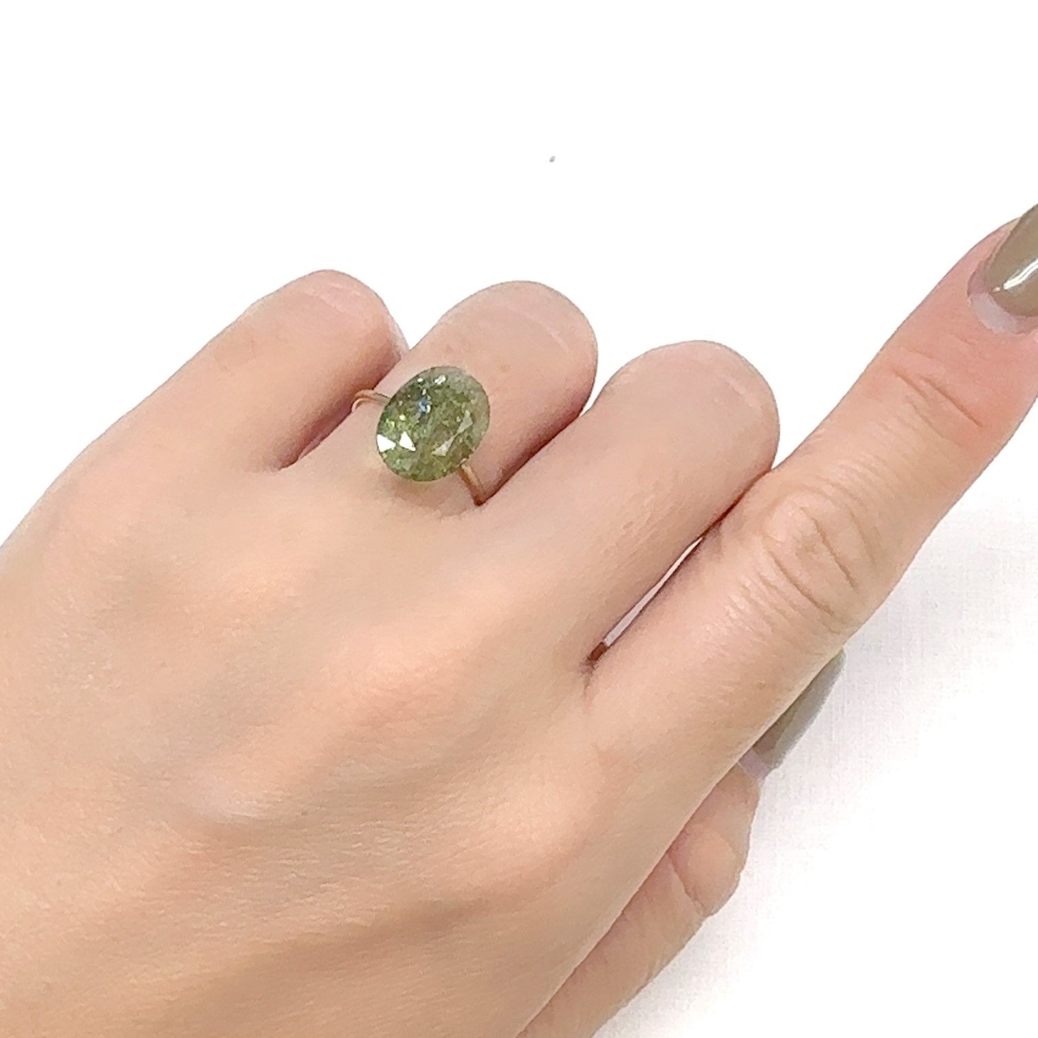 ◇リバーシブル◇イリデッセンスクロムトルマリン(宝石名トルマリン)ケニア産 2.42ct 識別済[240928938]13x9.4mm前後