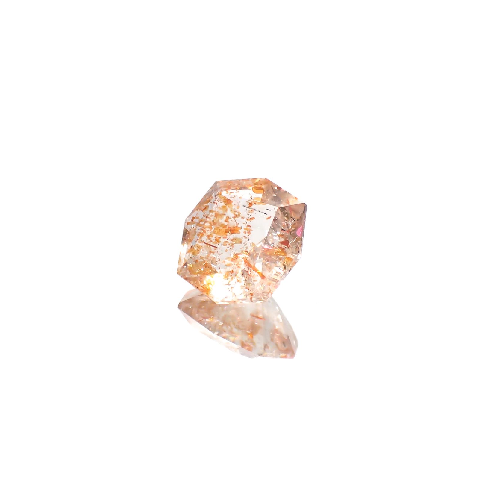 ◇カスタムカット◇イリュージョンサンストーン タンザニア産 1.12ct[240628263]7.4x7.4mm前後