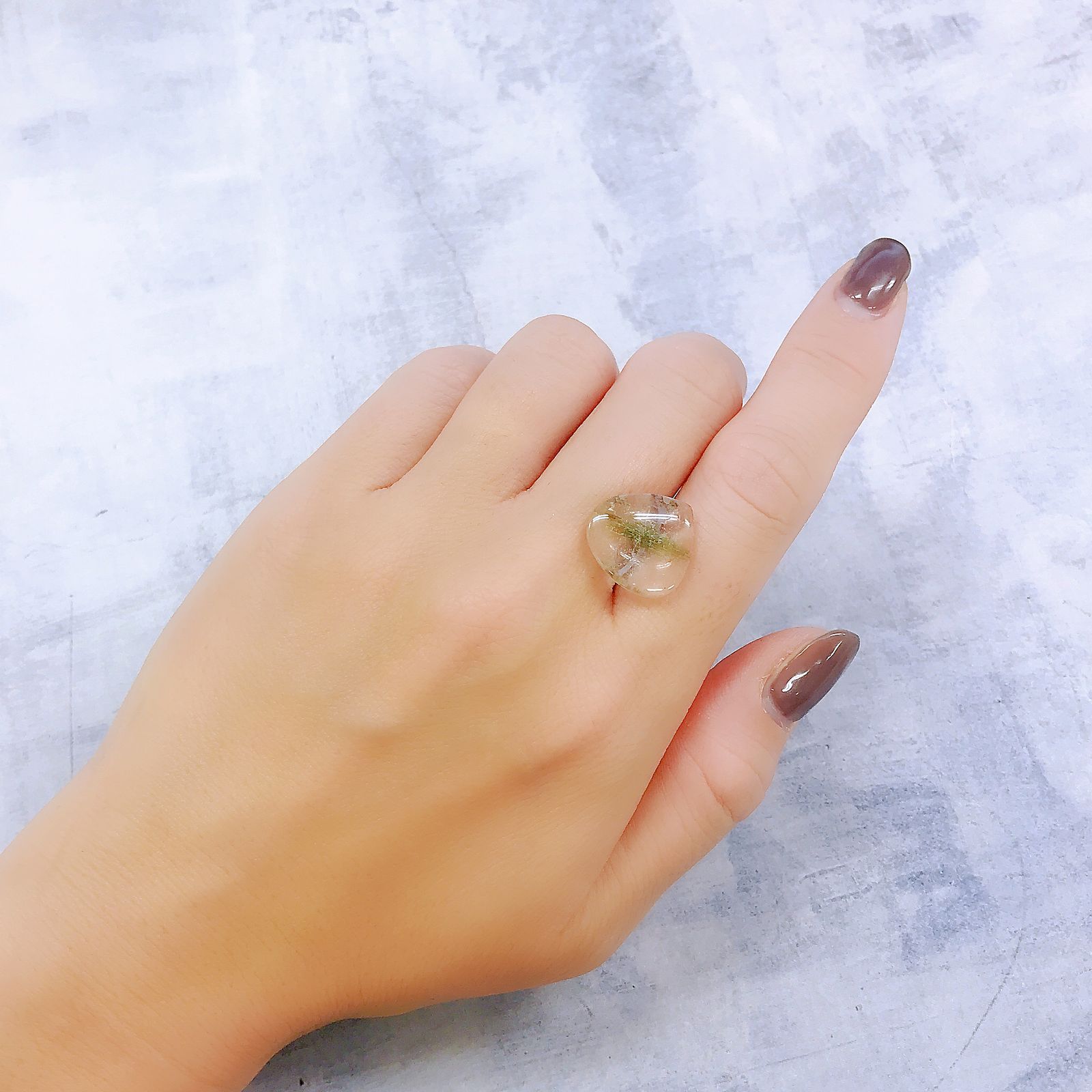 グリーントルマリンインクォーツ ブラジル・ミナスジェライス州産 9.01ct[221018314]15.2x15.7mm前後