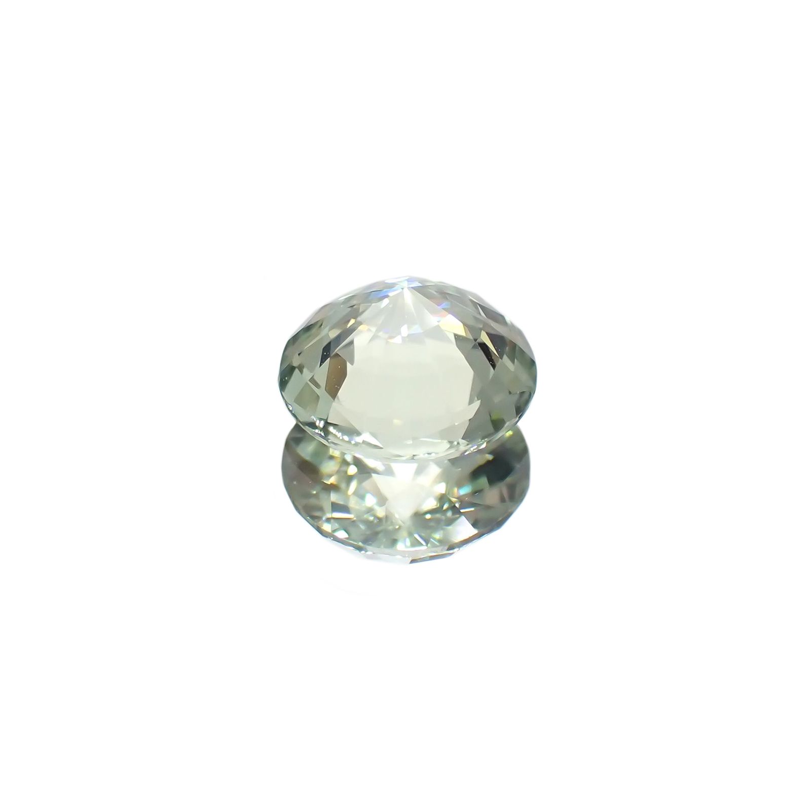 ミントトルマリン(宝石名ライトグリーン・トルマリン) ルワンダ産 1.244ct ソ付(彩珠)[210510004]7.3×7.2mm前後
