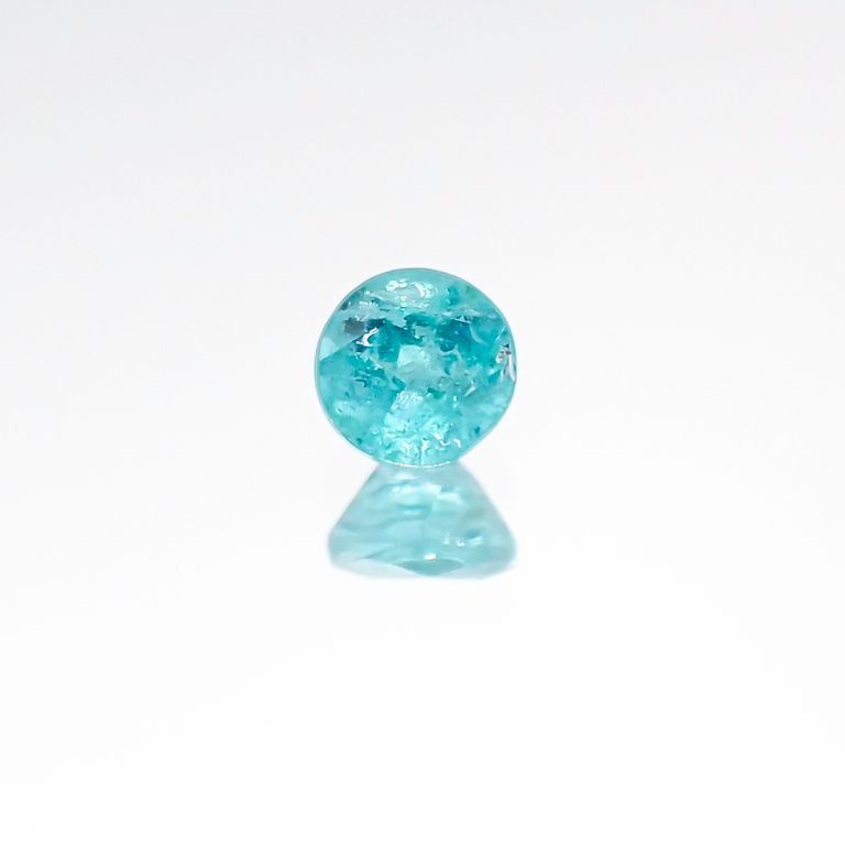 パライバトルマリン(宝石名トルマリン/別名パライバ・トルマリン) ブラジル・パライバ州バターリャ鉱山産 0.095ct 識別済[20096245]2.6×2.6mm前後