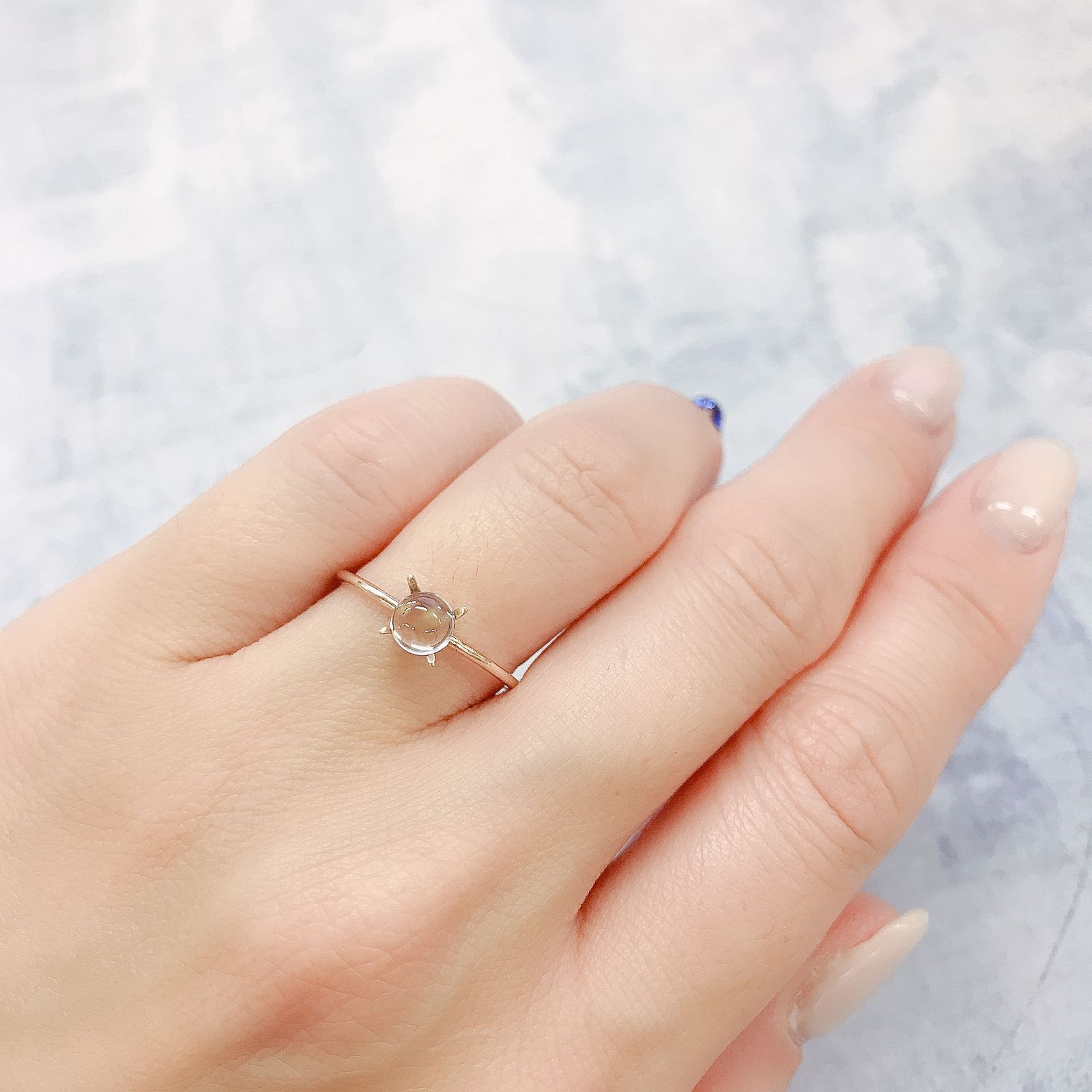 レインボームーンストーン(宝石名アンデシン)インド・タミルナードゥ州産 0.48ct 識別済[220515813]4.8x4.8mm前後