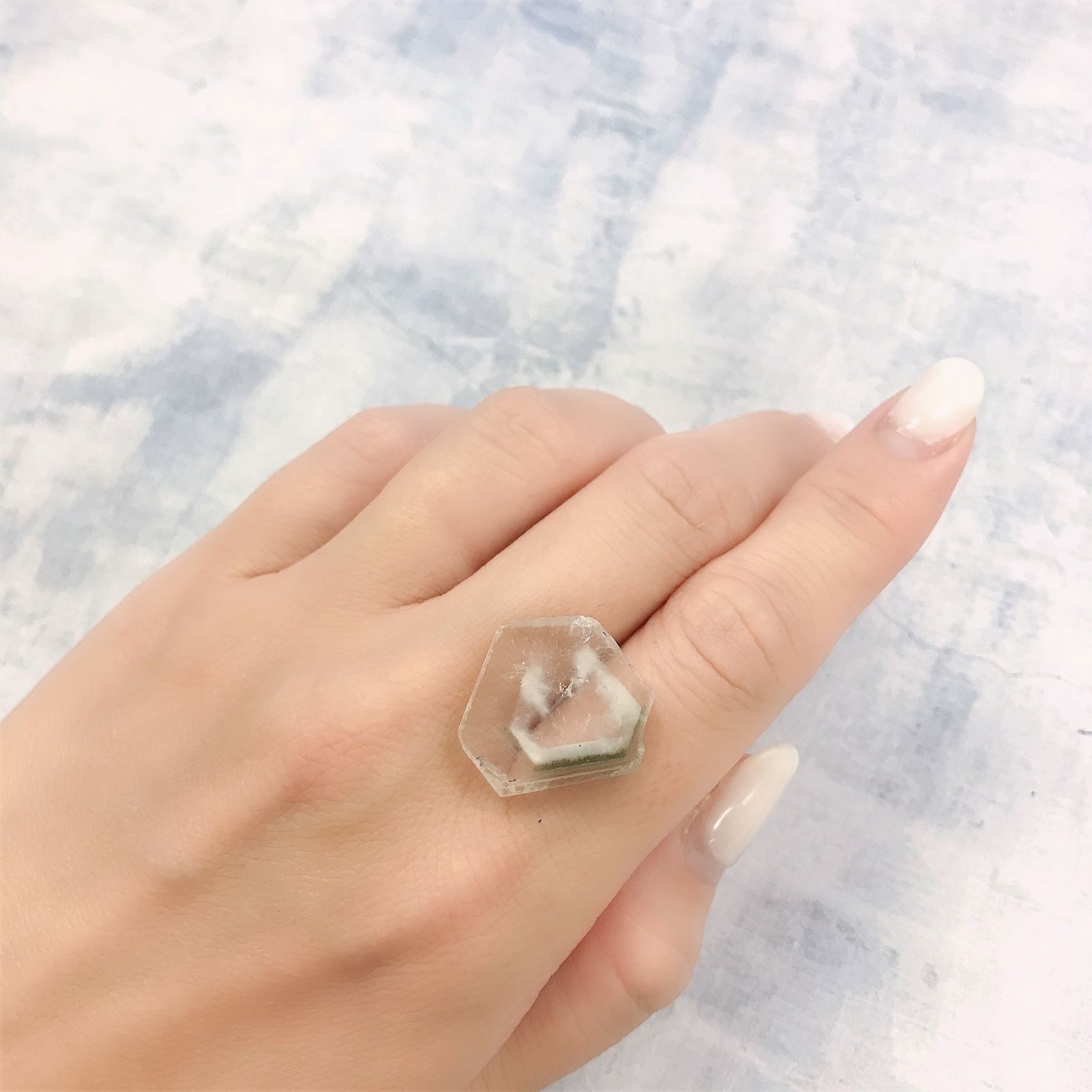 ファントムクォーツ 原石スライス ブラジル産 14.01ct[220716807