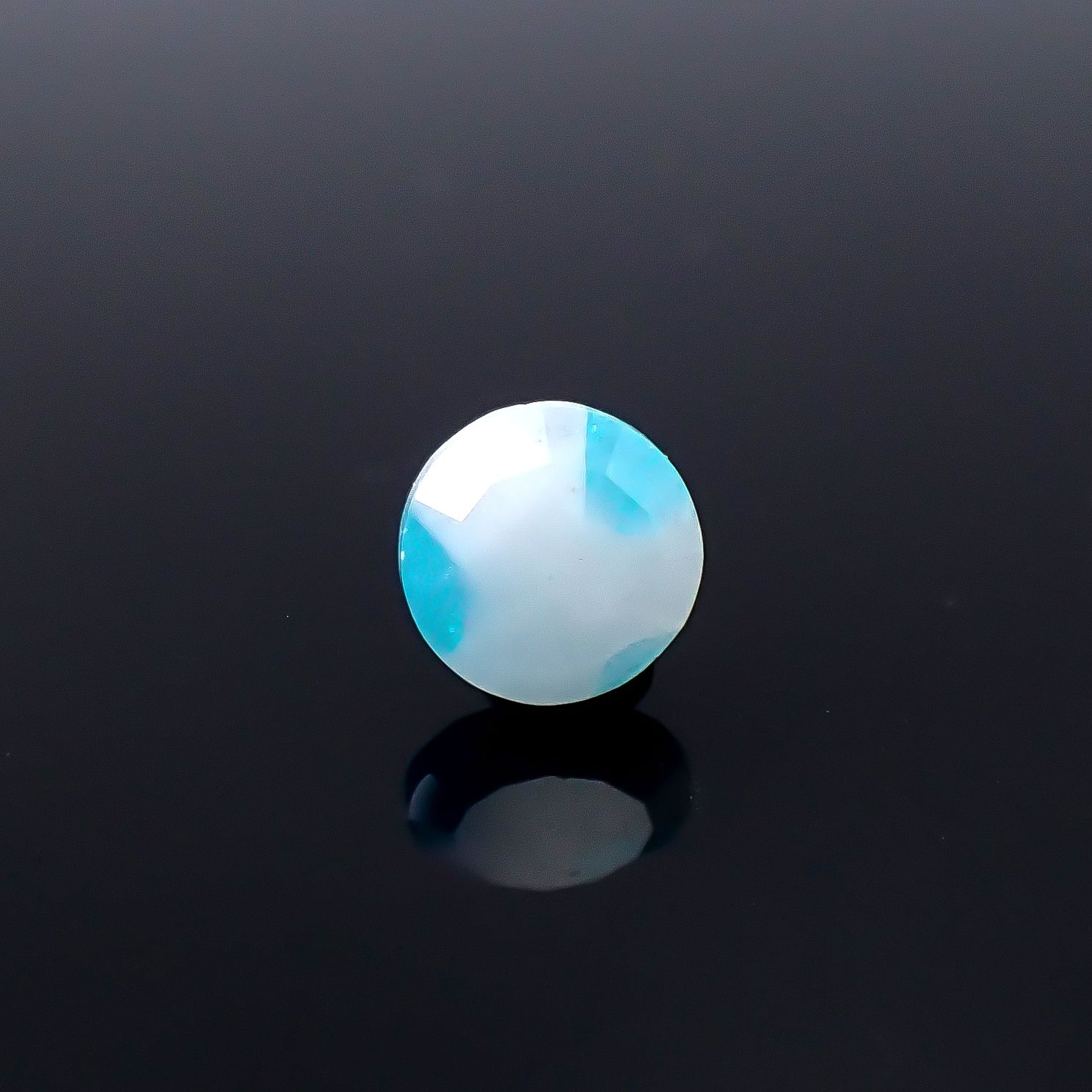 ◇リバーシブル◇パライバトルマリンインクォーツ ブラジル産 0.99ct / 7.1x7.1mm前後 [251231450]