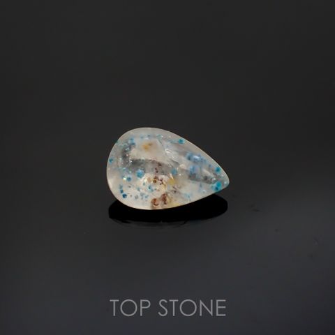 ◇バフカット◇パライバクォーツ ブラジル産 3.80ct[220115028]13.5x9.2mm前後