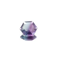 ◇ヘキサゴンカット◇パーティカラーフローライト フルオレッセンス 中国産 2.47ct[240628188]8.2x8.2mm前後