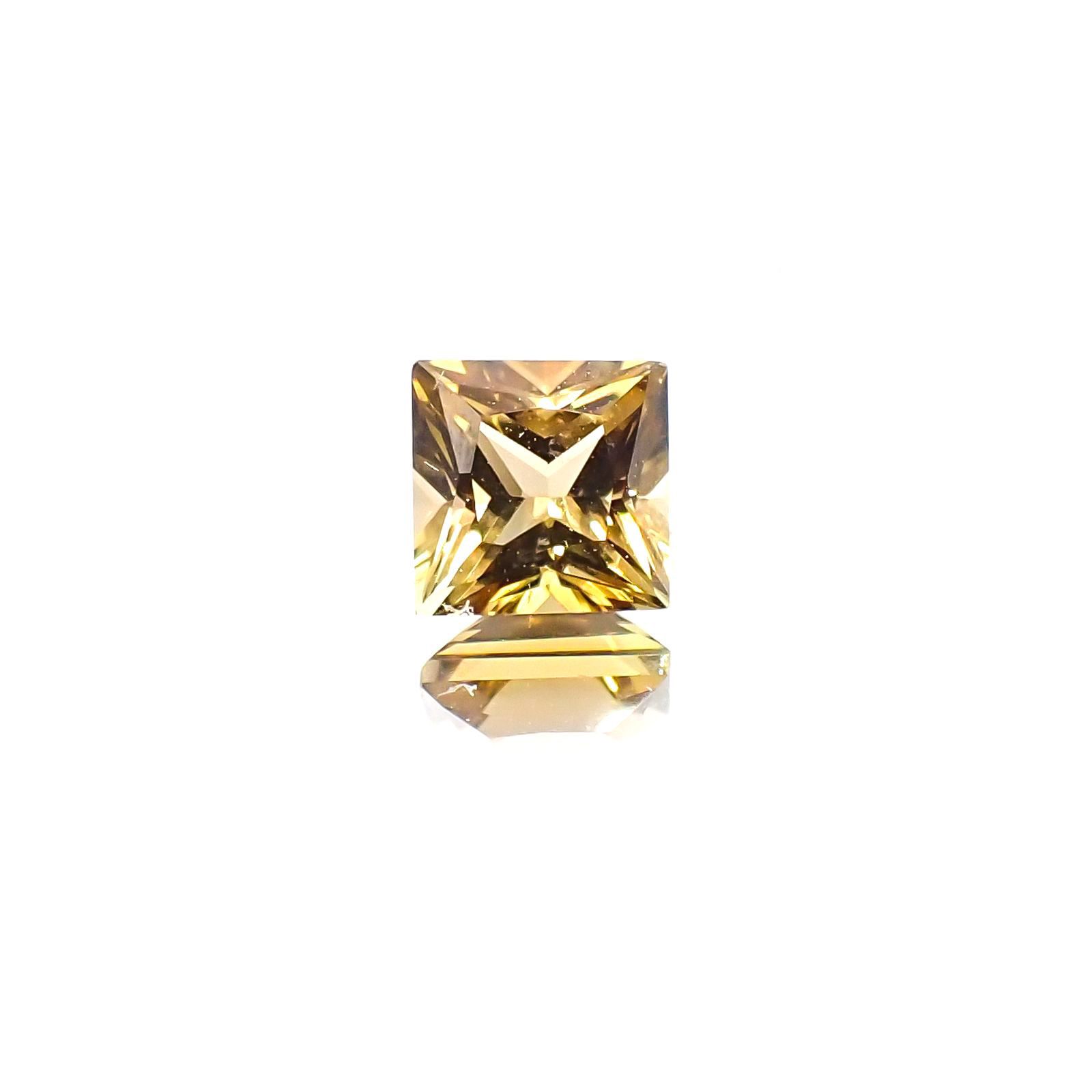 ◇プリンセスカット◇イエロートルマリン(宝石名トルマリン)ブラジル産 0.68ct 識別済[231023954]5x5mm前後