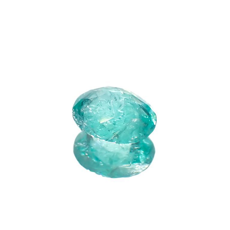 パライバトルマリン(宝石名トルマリン/別名パライバ・トルマリン)ブラジル・キントス鉱山産 0.417ct ソ付(宝貴協)[221018734]5.2x4.5mm前後