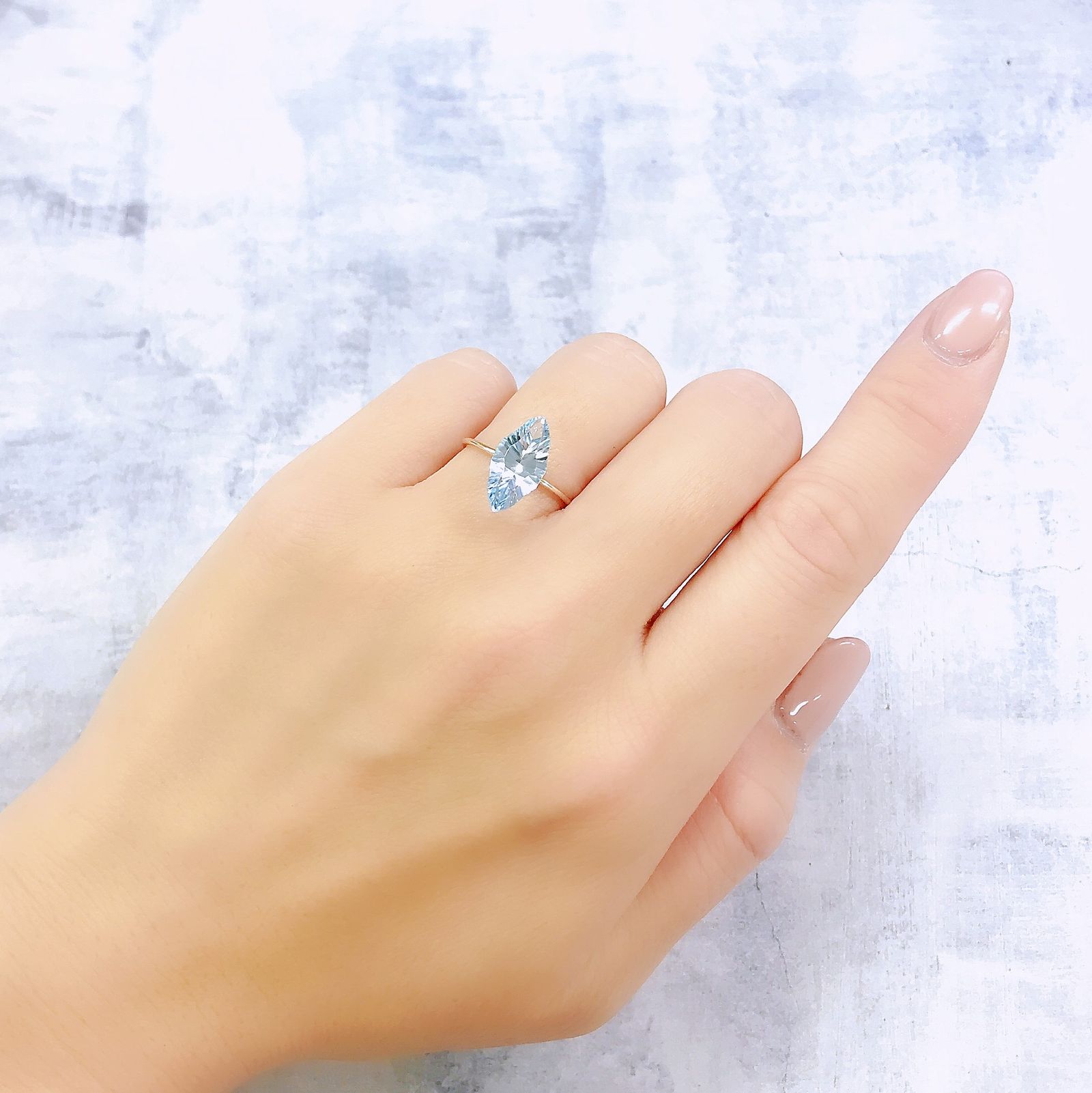 ◇カスタムカット◇ブルートパーズ ブラジル産 3.10ct [251219372]14.1x6.9mm前後