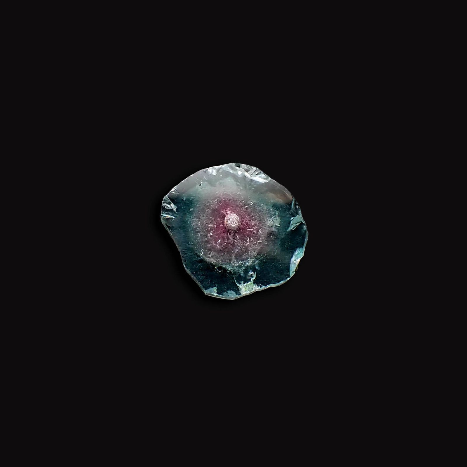ウォーターメロントルマリン 原石スライス アフガニスタン産 3.23ct [250430214]11x9.6mm前後