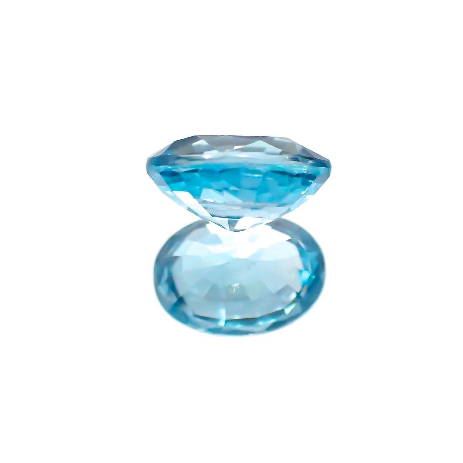 ブルージルコン(宝石名ジルコン)カンボジア産 1.41ct 識別済[231124186]7.2x5.1mm前後