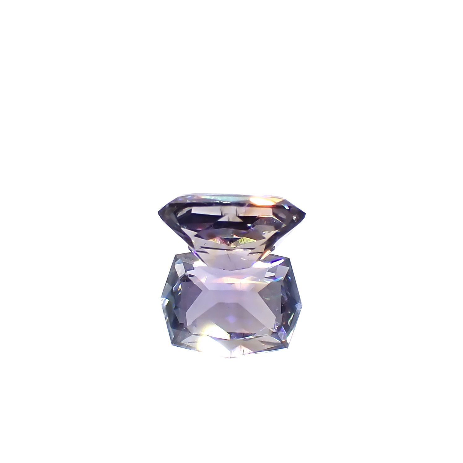 ◇カスタムカット◇バイカラータンザナイト 非加熱 タンザニア産 0.87ct [241029371]6.9x5.5mm前後