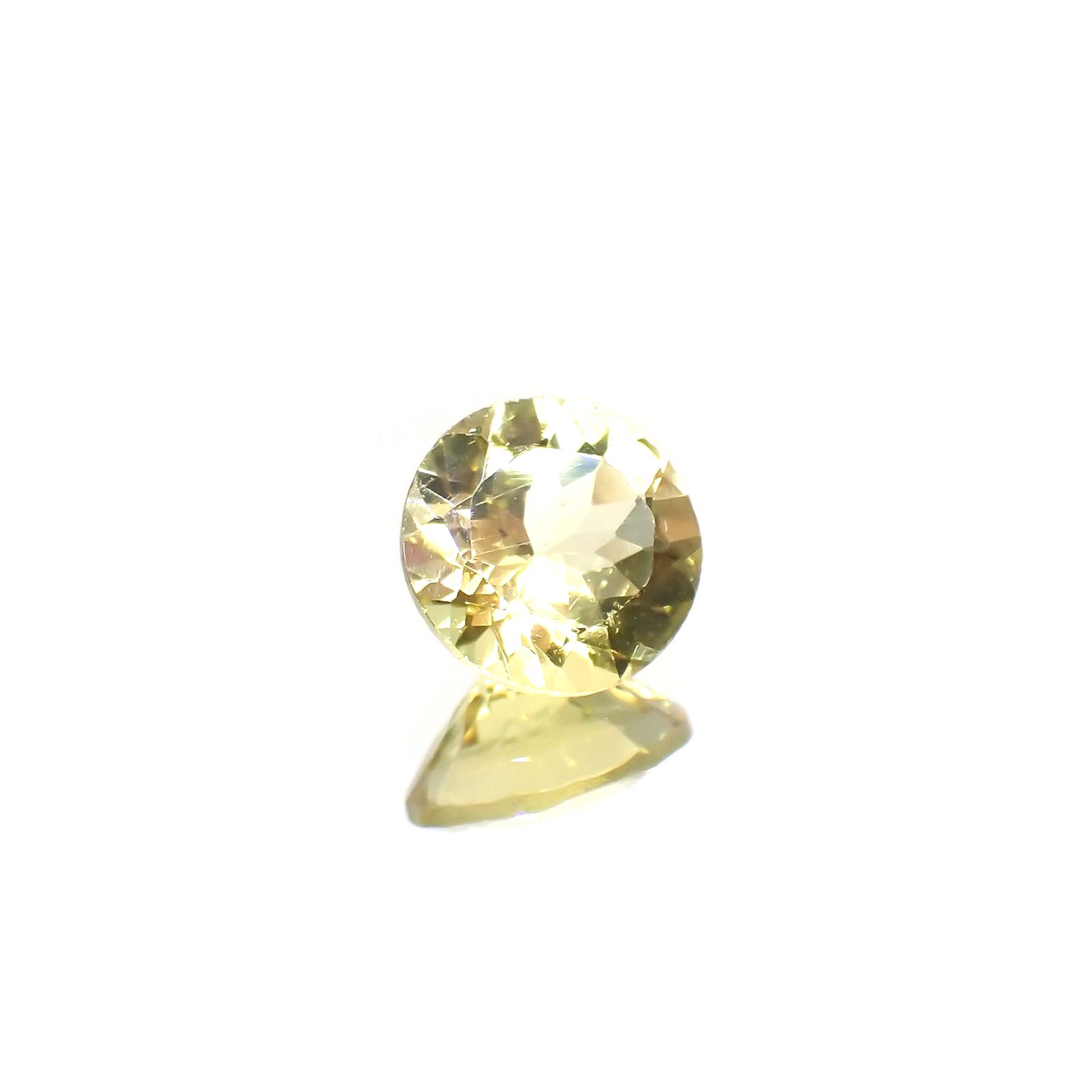 レモンイエローアパタイト(宝石名アパタイト)メキシコ産 1.15ct 識別済[220115472]7x6.8mm前後