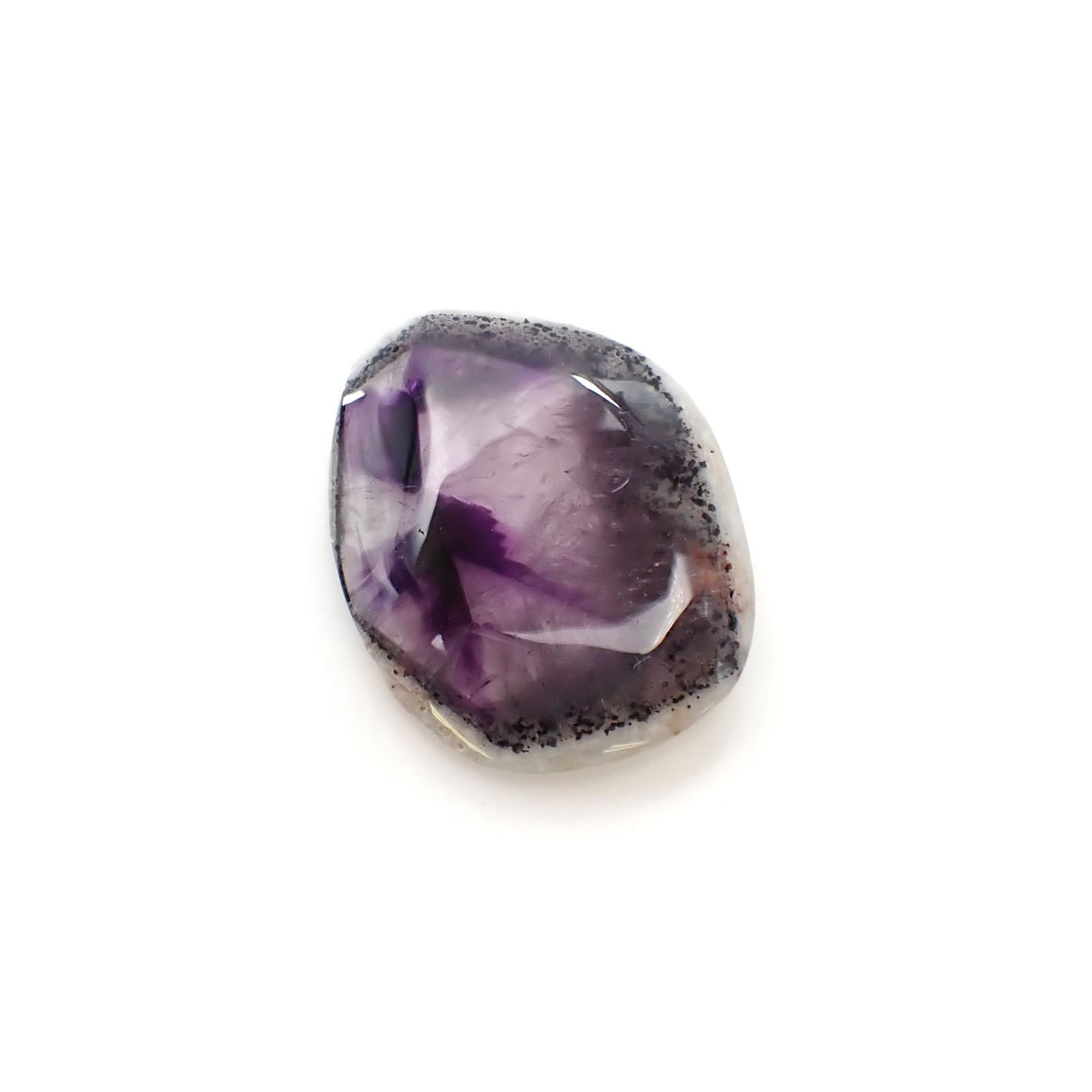 ◇フリーフォーム◇トラピッチェアメジスト 母岩付き ブラジル産 48.55ct [250730682]37.6x29.3mm前後