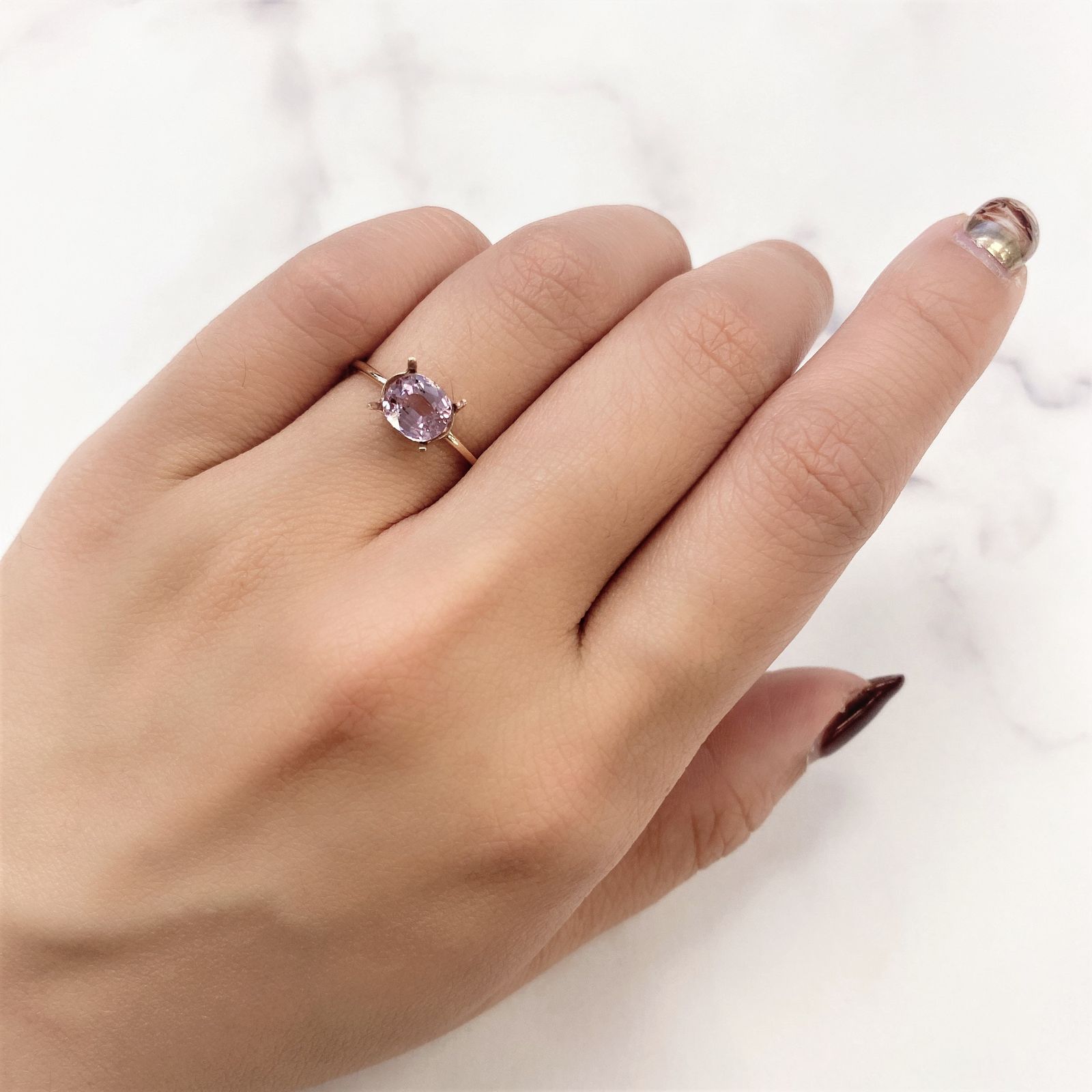 ピンクスピネル(宝石名ピンク・スピネル) タンザニア産 1.13ct 識別済[20052494]6.4×5.8mm前後