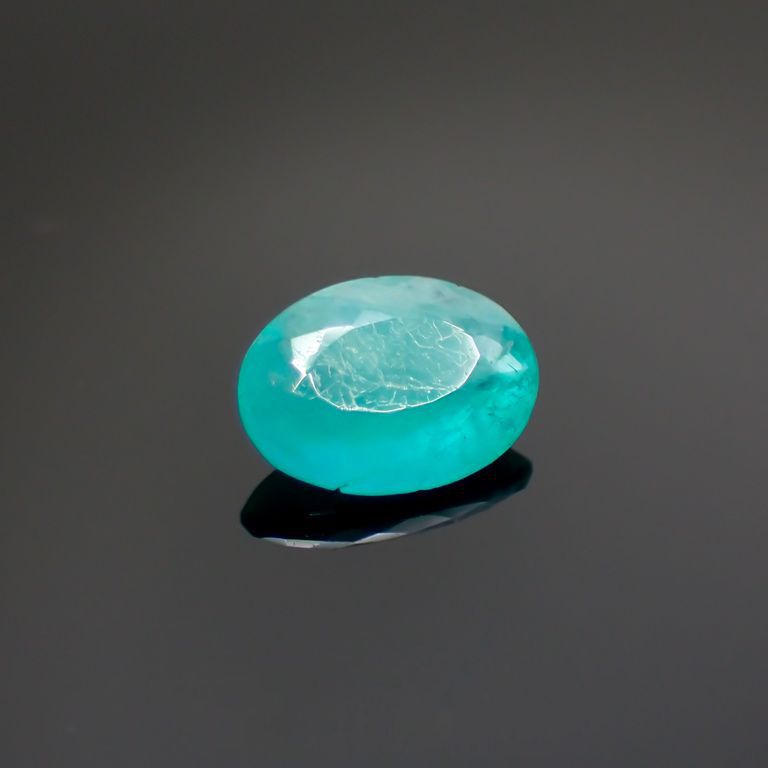 パライバトルマリン(宝石名トルマリン/別名パライバ・トルマリン) ブラジル産 0.48ct GIA鑑付[210711764]6.4×4.8mm前後