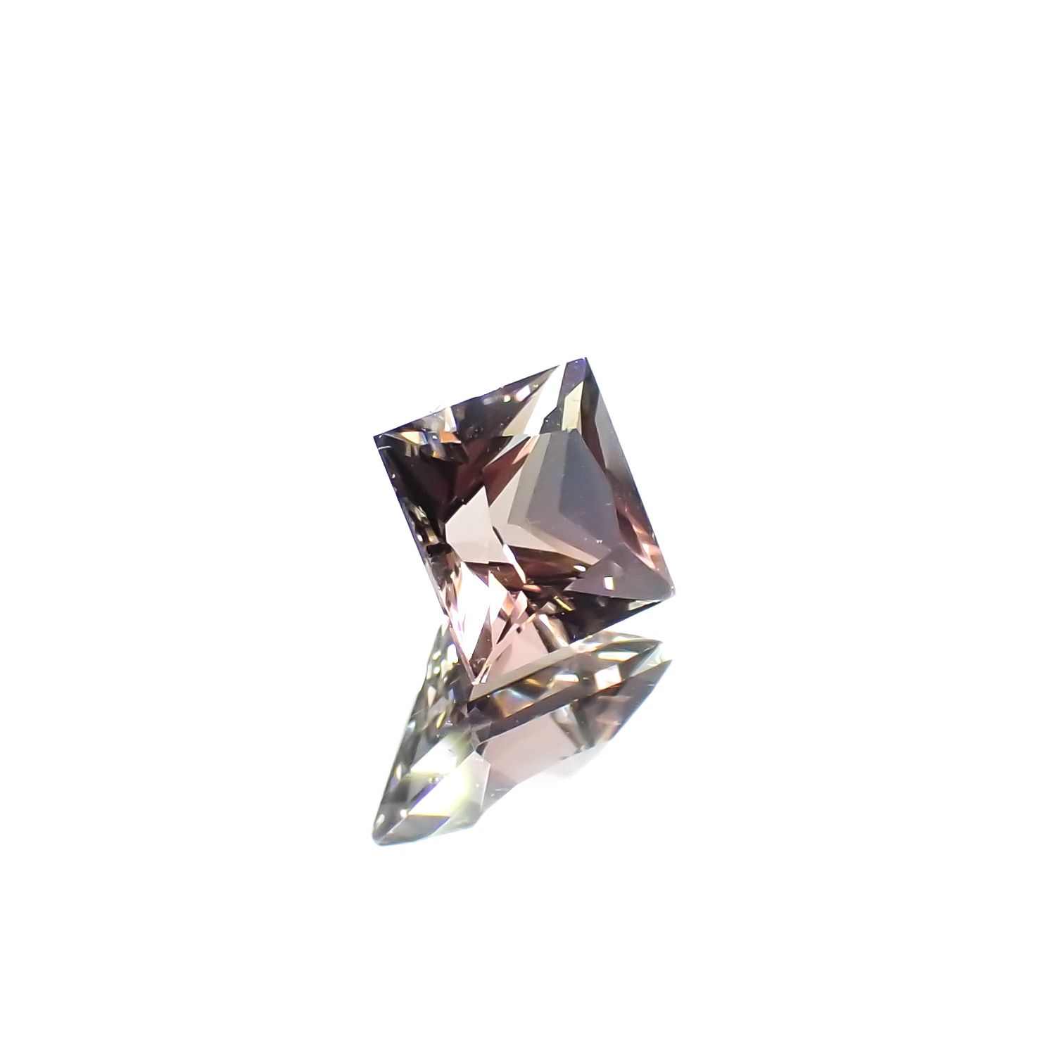◇プリンセスカット◇バイカラートルマリン(宝石名トルマリン)ブラジル産 0.65ct 識別済[231225192]4.8x4.8mm前後