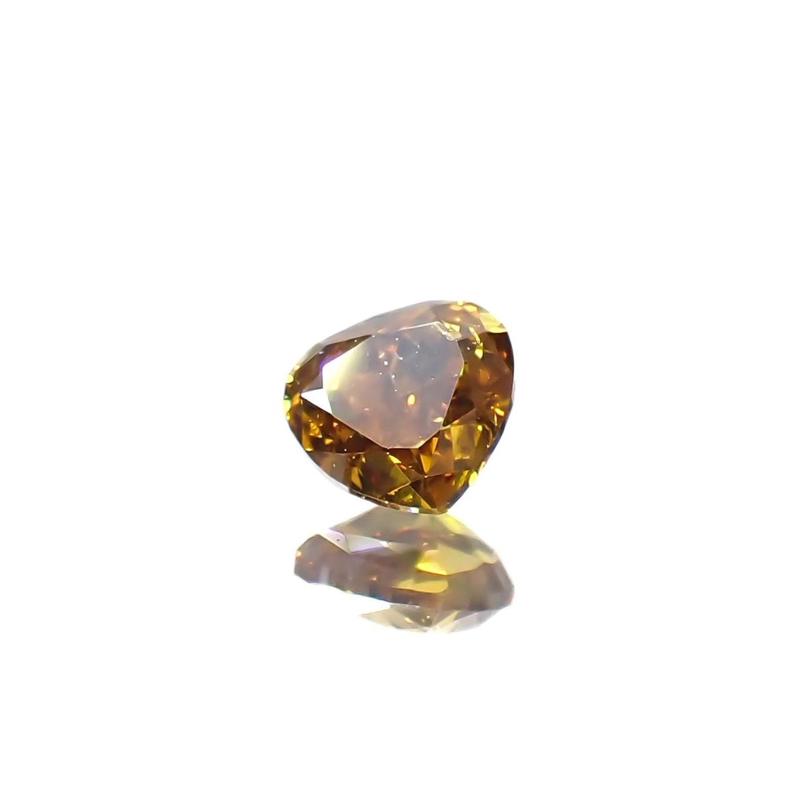イエローダイヤモンド SI-2 | FANCY DEEP BROWNISH ORANGE YELLOW(宝石名ダイアモンド) ソ付(CGL) 0.136ct / 3.03x3.22mm前後 [260625393]
