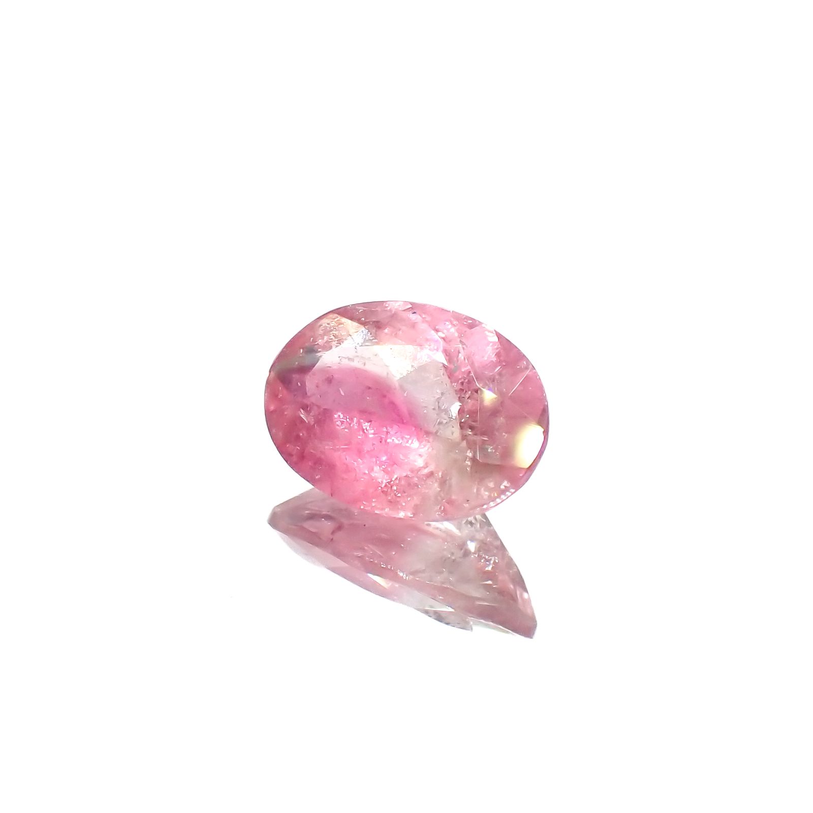 ピンククリスタルトルマリン(宝石名ピンク・トルマリン)コンゴ民主共和国産 1.26ct 識別済[230823227]8.8x6.2mm前後