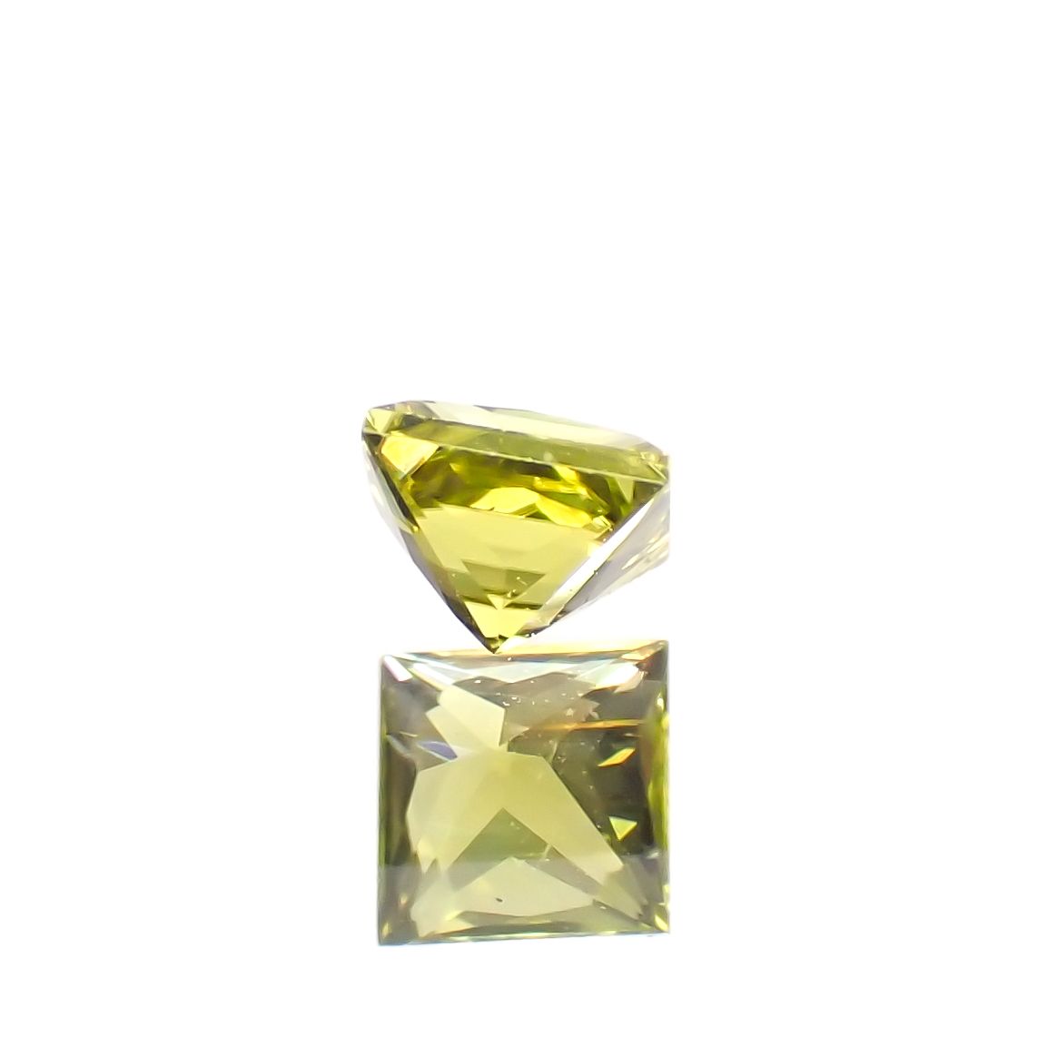 ◇プリンセスカット◇カナリートルマリン ザンビア・カナリー鉱山産 0.15ct[230823149]2.9x2.9mm前後