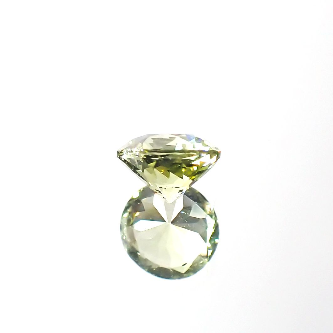 グリーンクリソベリル(宝石名クリソベリル)スリランカ/マダガスカル産 0.36ct 識別済[231225023]4.3x4.2mm前後