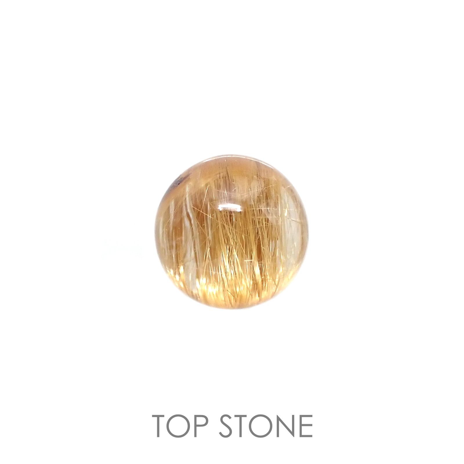 ルチルクォーツ(宝石名ルチルレイテッド・クォーツ) ブラジル産 2.44ct 識別済[210913306]7.9×7.9mm前後
