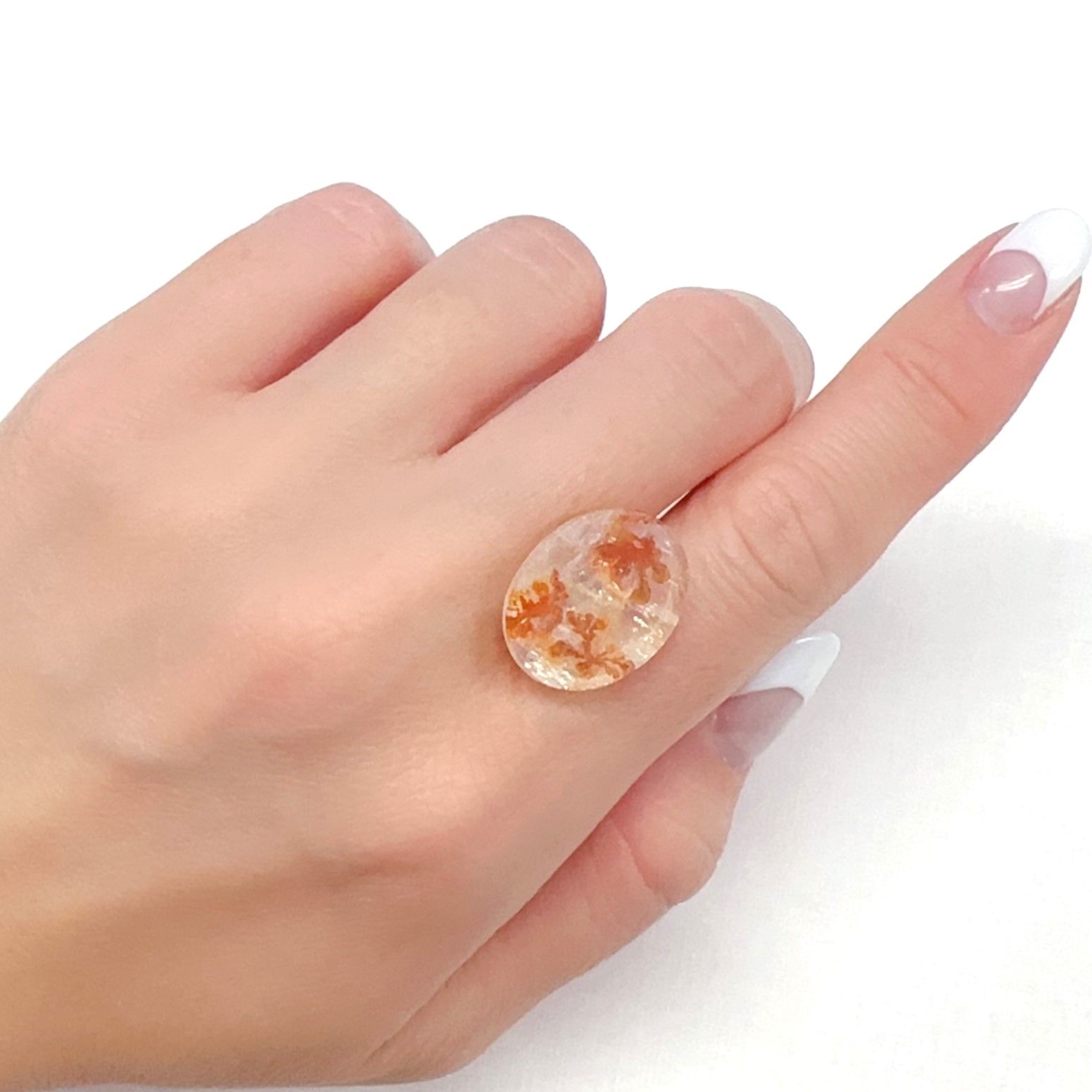 レッドデンドリチッククォーツ ブラジル産 14.74ct[231225087]18.6x14.6mm前後