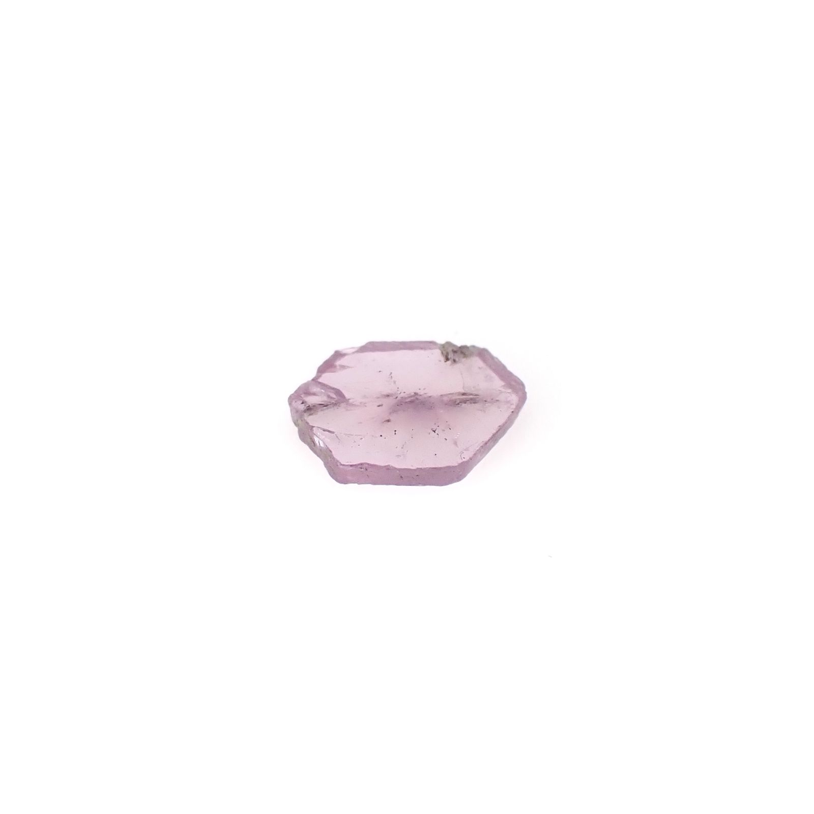 トラピッチェピンクサファイア 原石スライス パキスタン・カシミール地方産 0.72ct[240627855]6.8x6.5mm前後