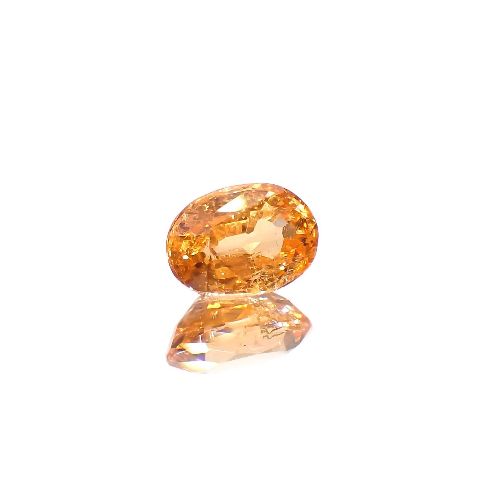 スペサルティンガーネット マンダリンオレンジカラー(宝石名ガーネット)ナイジェリア産 1.17ct 識別済[230923390]6.9x4.8mm前後
