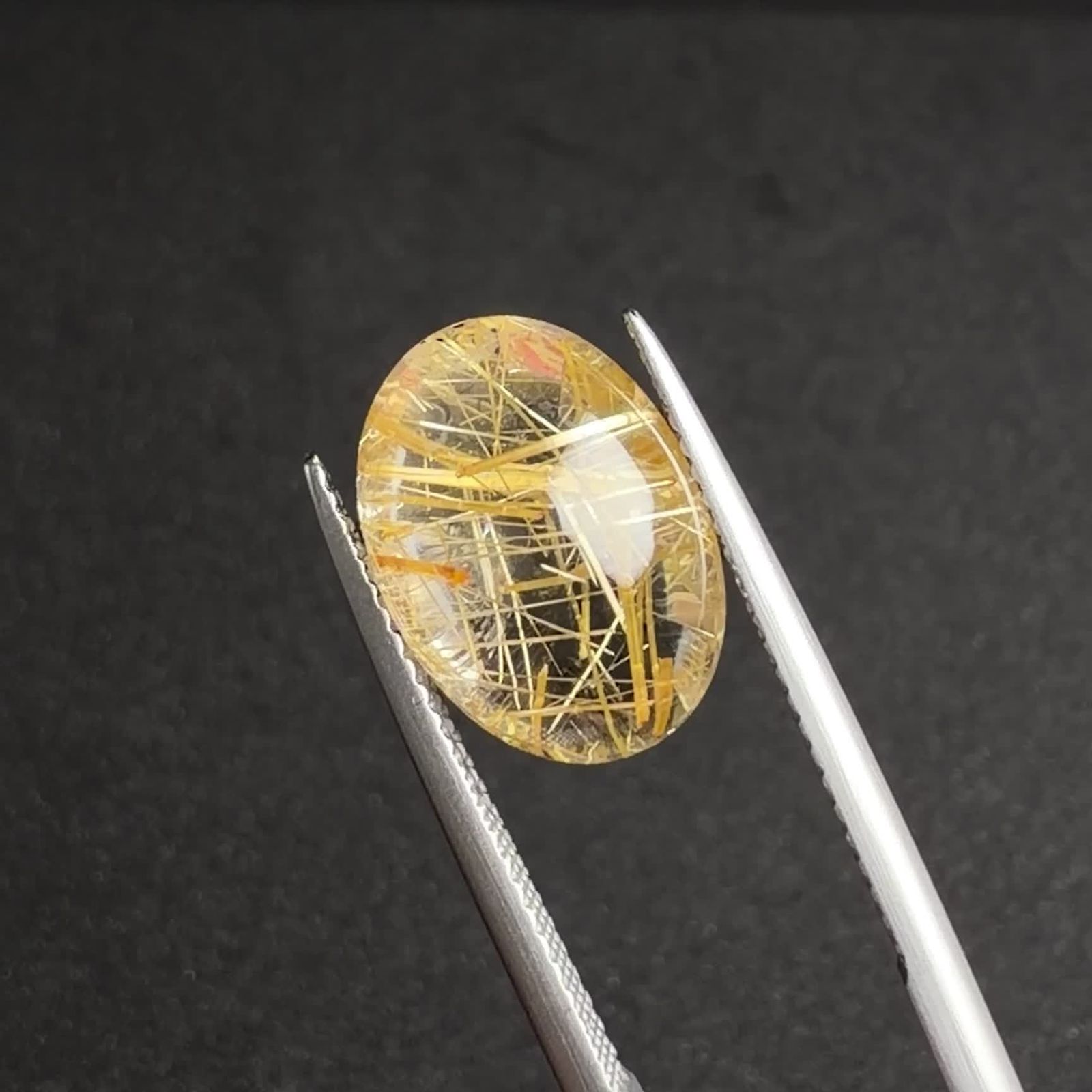 ◇バフトップカット◇ルチルクォーツ ブラジル産 6.69ct / 14x10mm前後