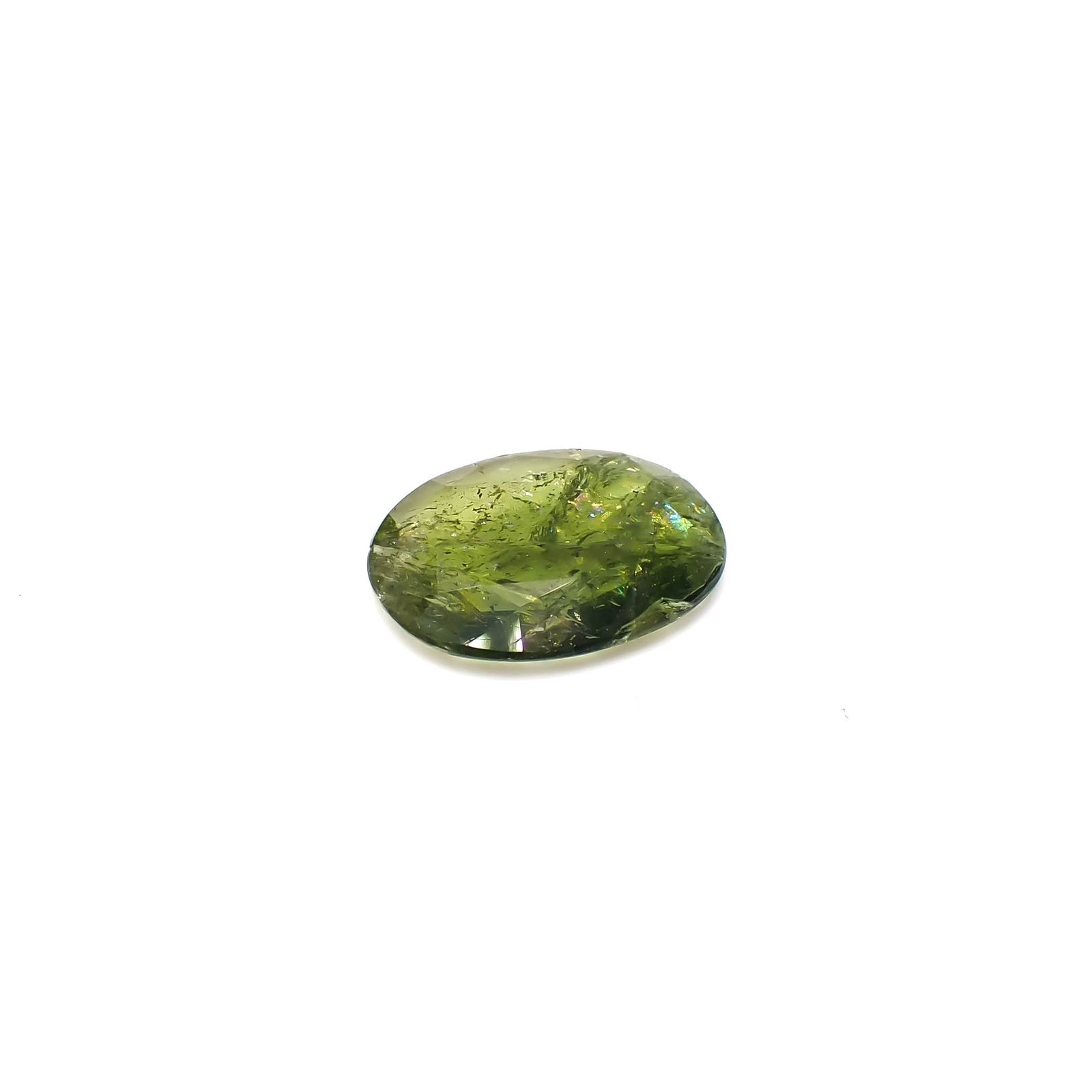 ◇リバーシブル◇イリデッセンスクロムトルマリン(宝石名トルマリン)ケニア産 2.42ct 識別済[240928938]13x9.4mm前後