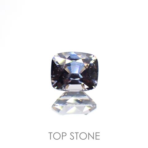プラチナスピネル(宝石名スピネル)ビルマ産 0.75ct 識別済[220114114]5.5x4.6mm前後