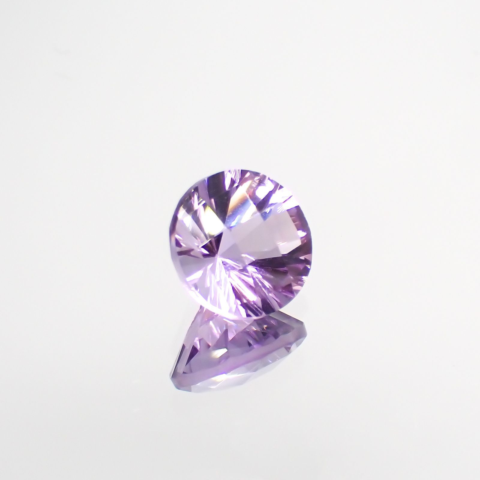 ◇チェッカーコンケーブカット◇アメジスト(宝石名アメシスト) ブラジル産 1.22ct 識別済[210913033]7.1×7.1mm前後